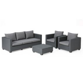 Keter Salta Graphite Grey Rattan effect 5 Seater Garden furniture set