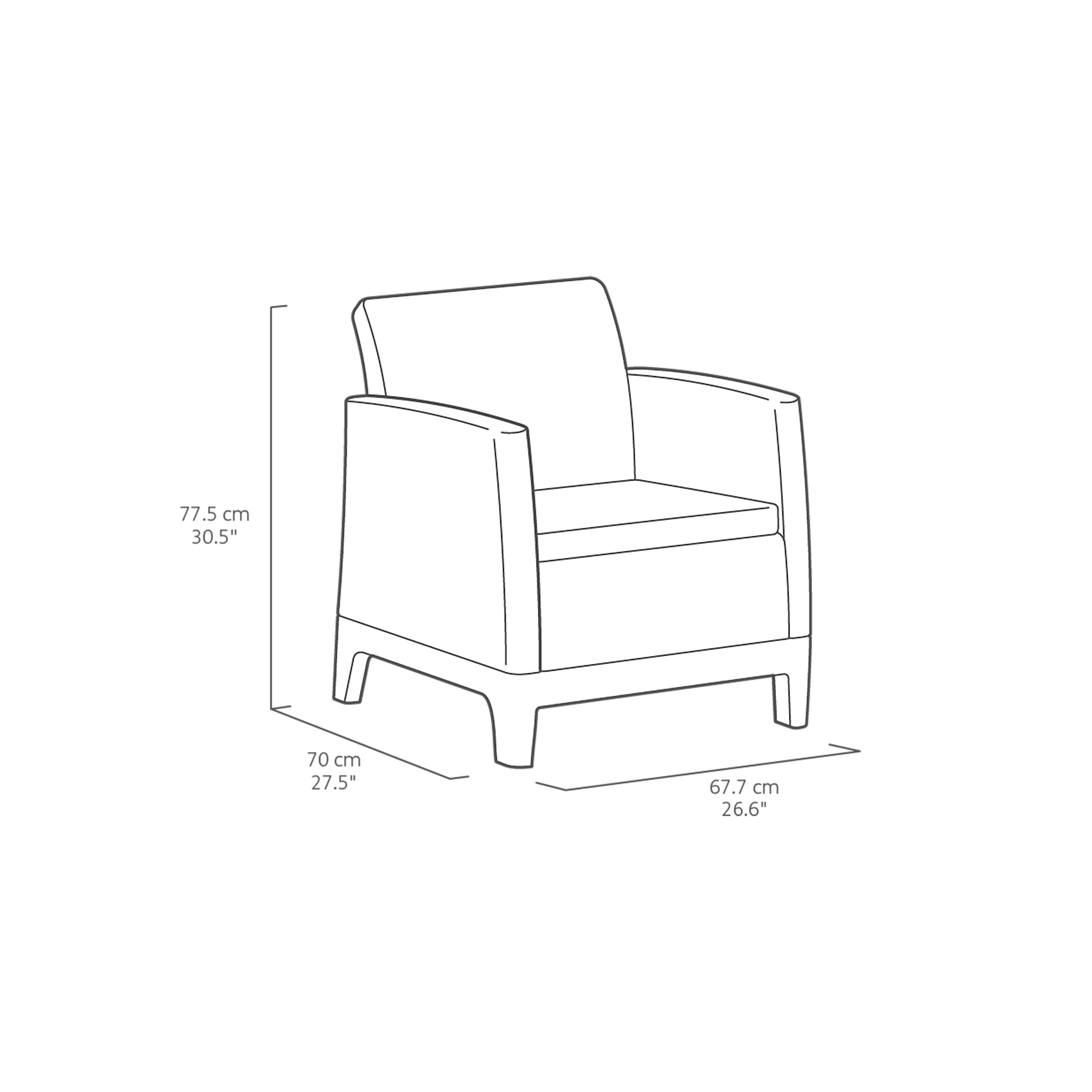 Keter Scandi Pebble Grey 4 seater Coffee set
