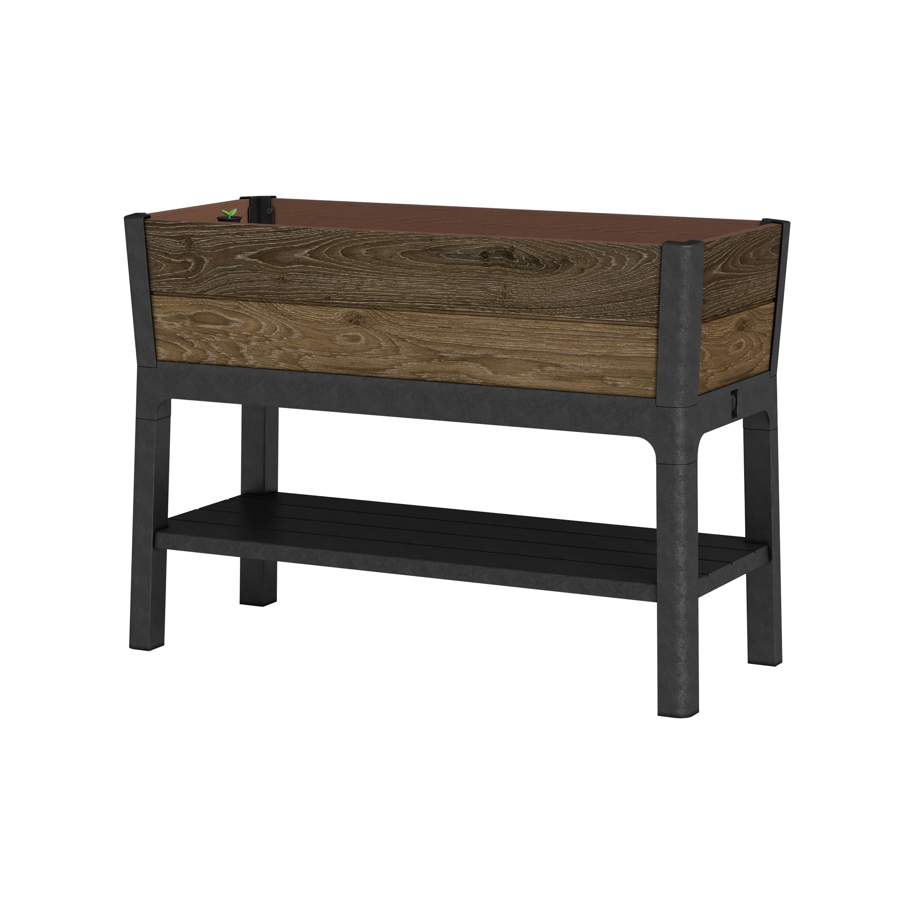 Keter Signature Brown Plastic Rectangular Planter (H)79.8cm (W)113cm (D ...