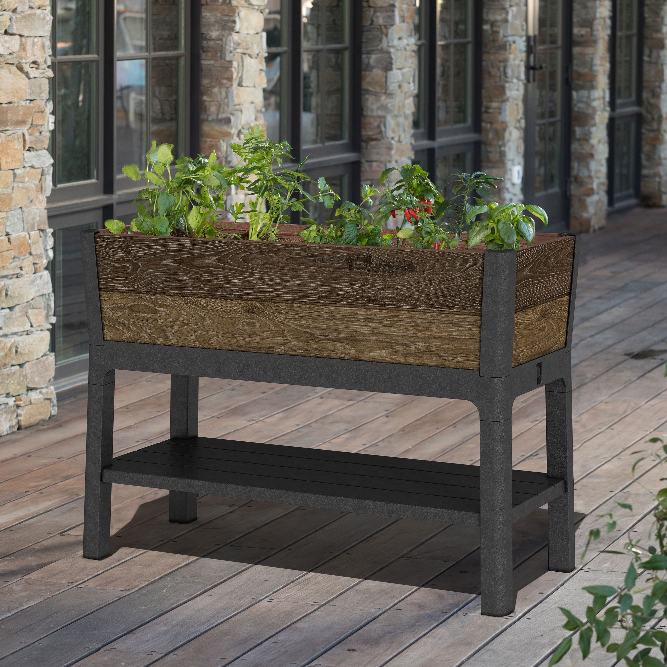 Keter Signature Brown Rectangular Planter (H)79.8cm (W)113cm (D)47.5cm