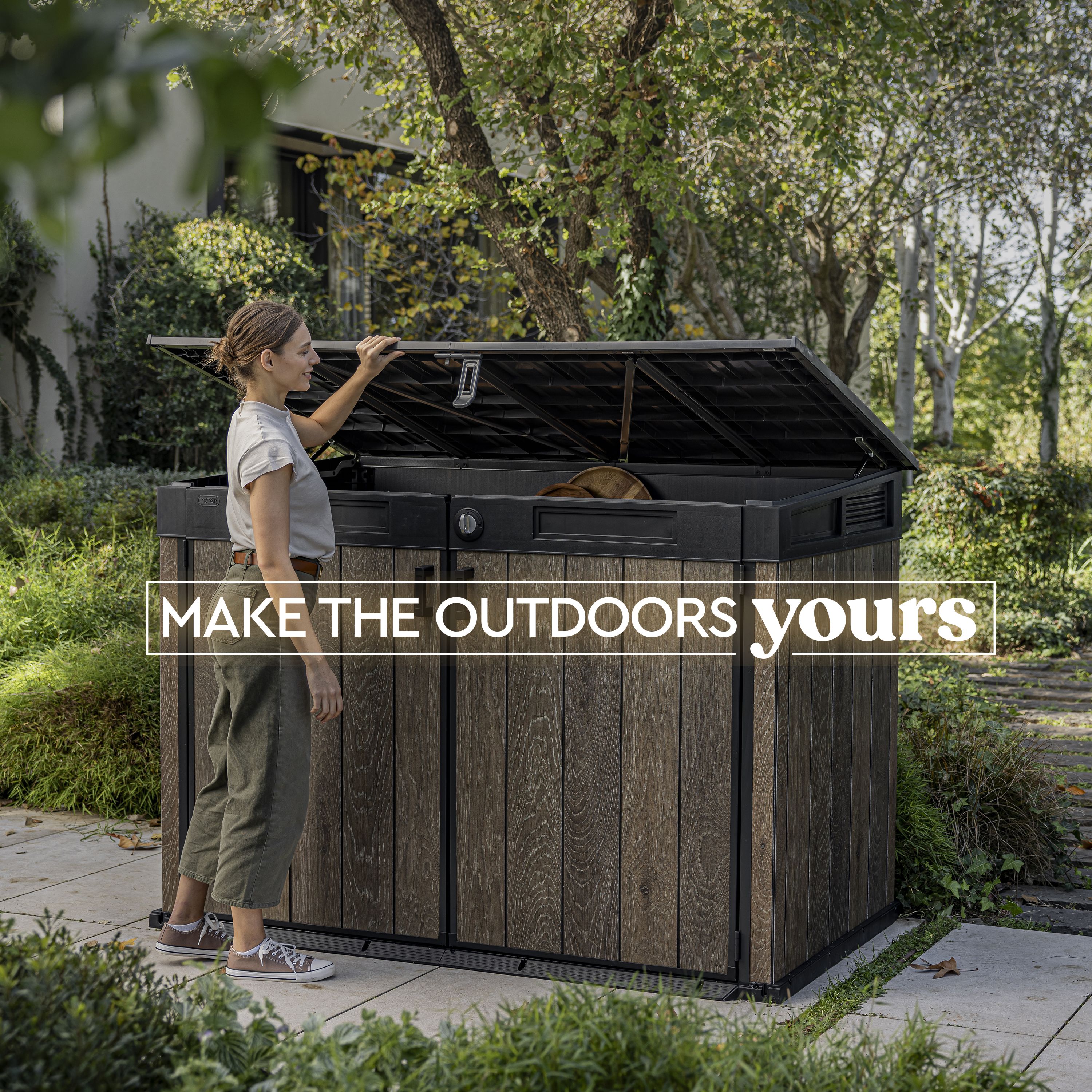 Keter Signature Decocoat 2020L Resin 6x3ft Garden storage - Walnut