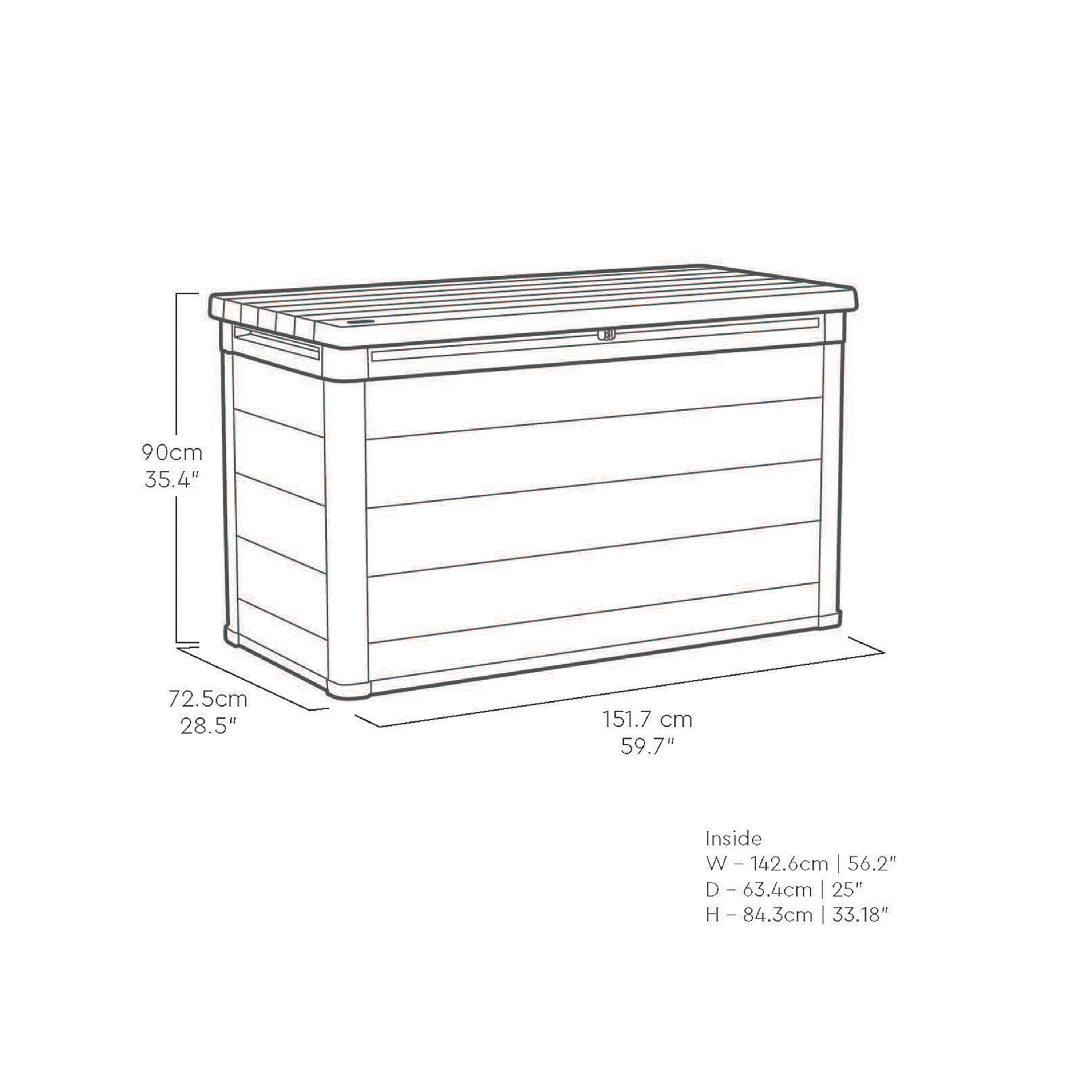 Keter Signature Decocoat 757L Resin 5x2ft Garden storage box - Walnut