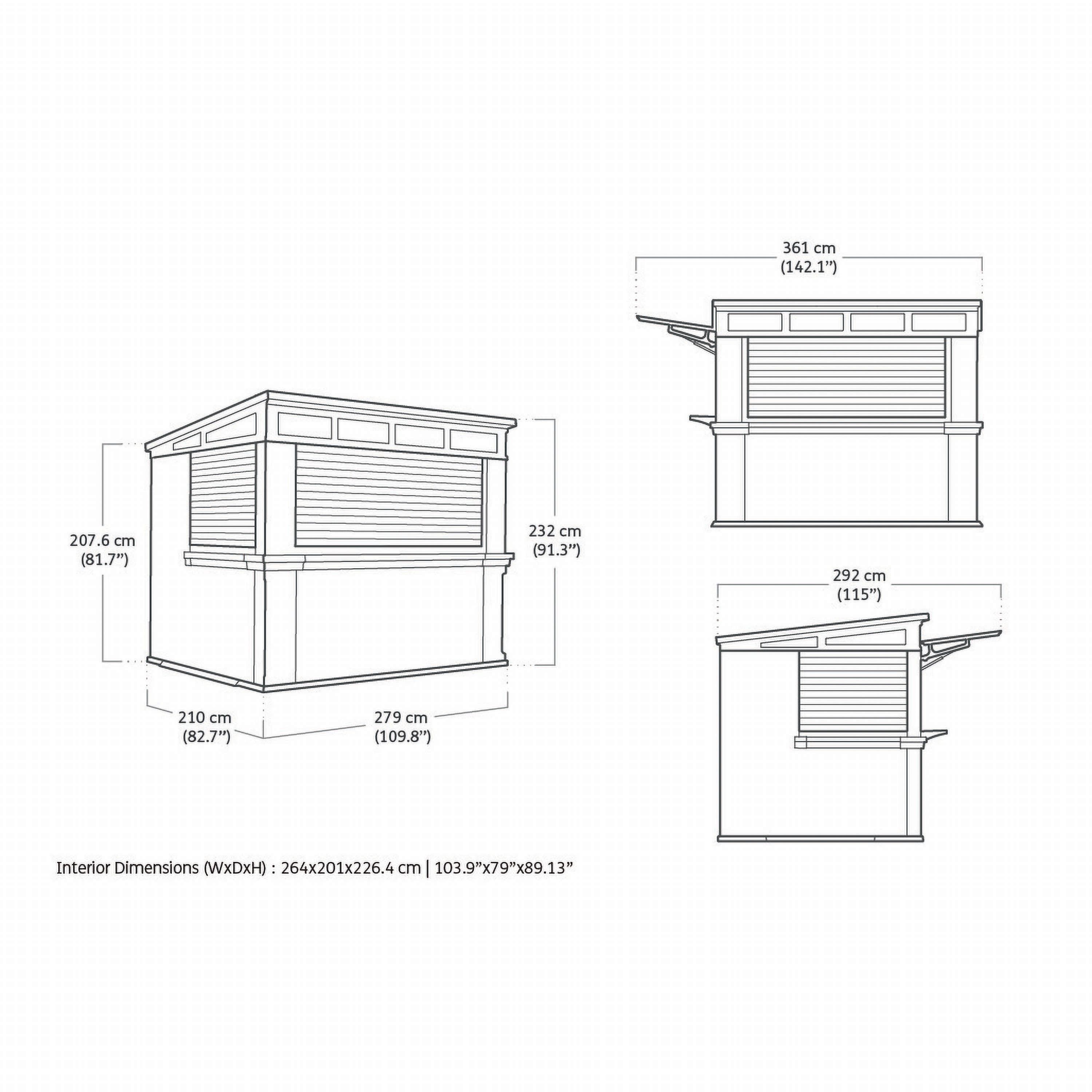 Keter Signature Walnut Collection Resin Walnut Brown Garden bar (H)2.32m (W)2.79m (D)2.1m