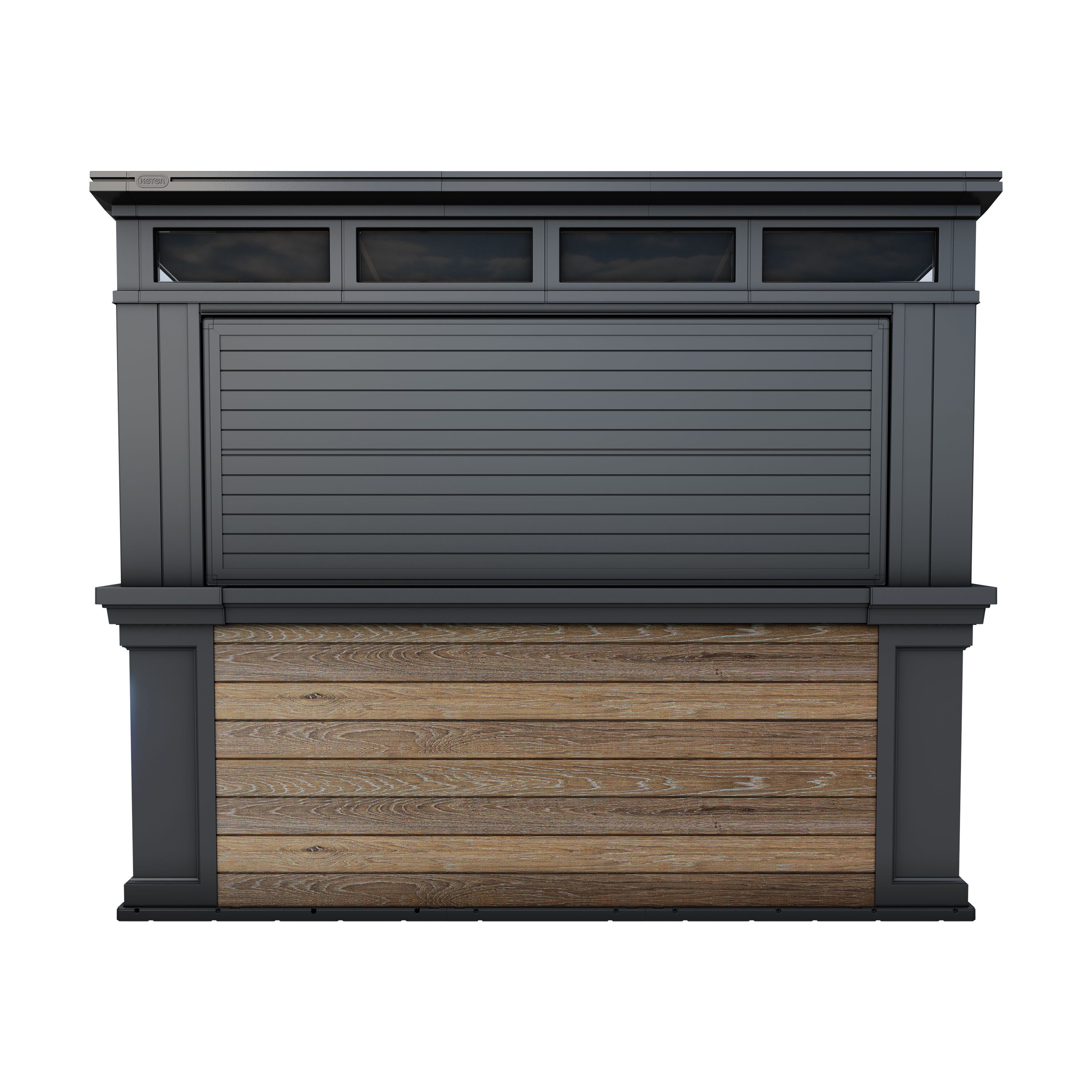 Keter Signature Walnut Collection Resin Walnut Brown Garden bar (H)2.32m (W)2.79m (D)2.1m