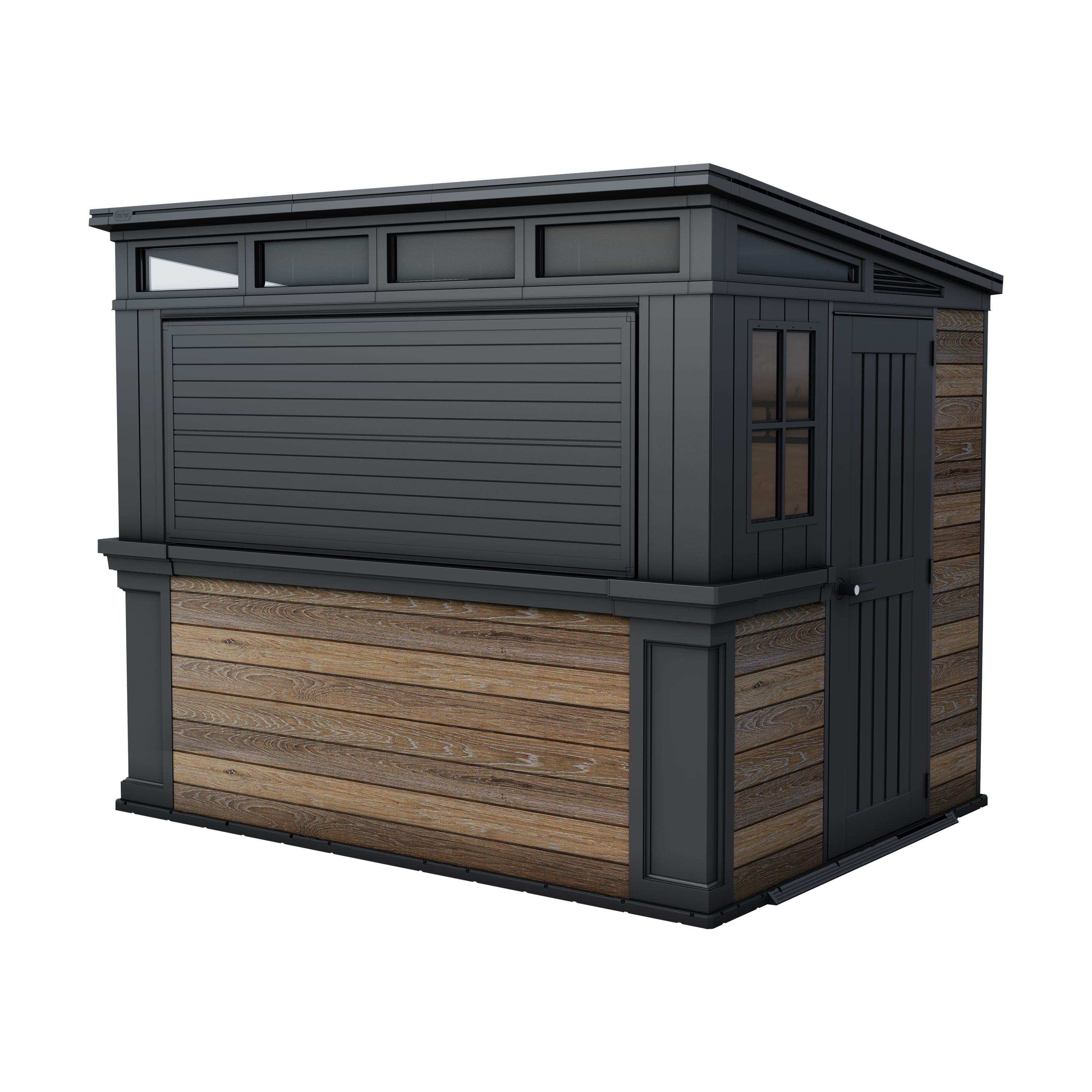 Keter Signature Walnut Collection Resin Walnut Brown Garden bar (H)2.32m (W)2.79m (D)2.1m