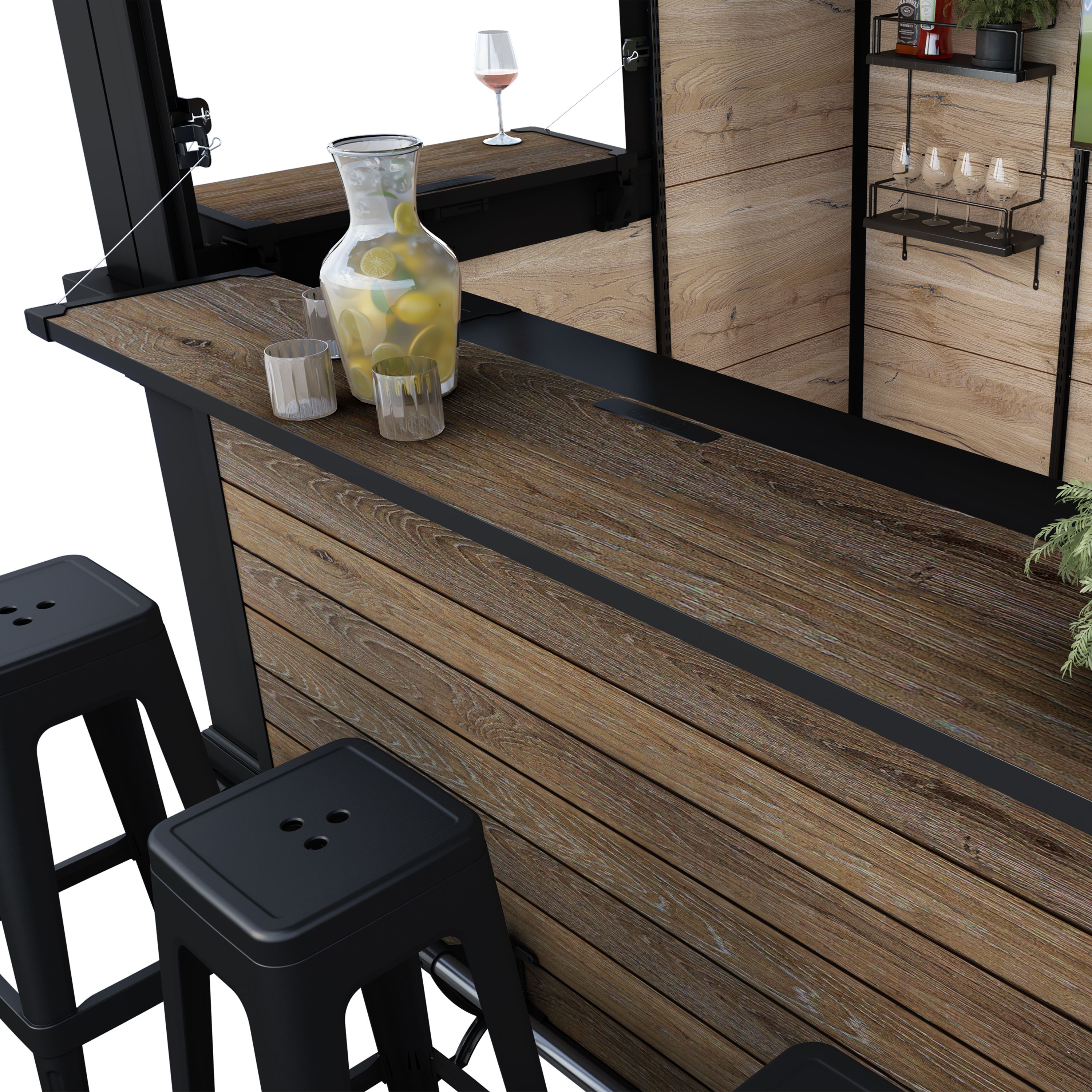 Keter Signature Walnut Collection Resin Walnut Brown Garden bar (H)2.32m (W)2.79m (D)2.1m
