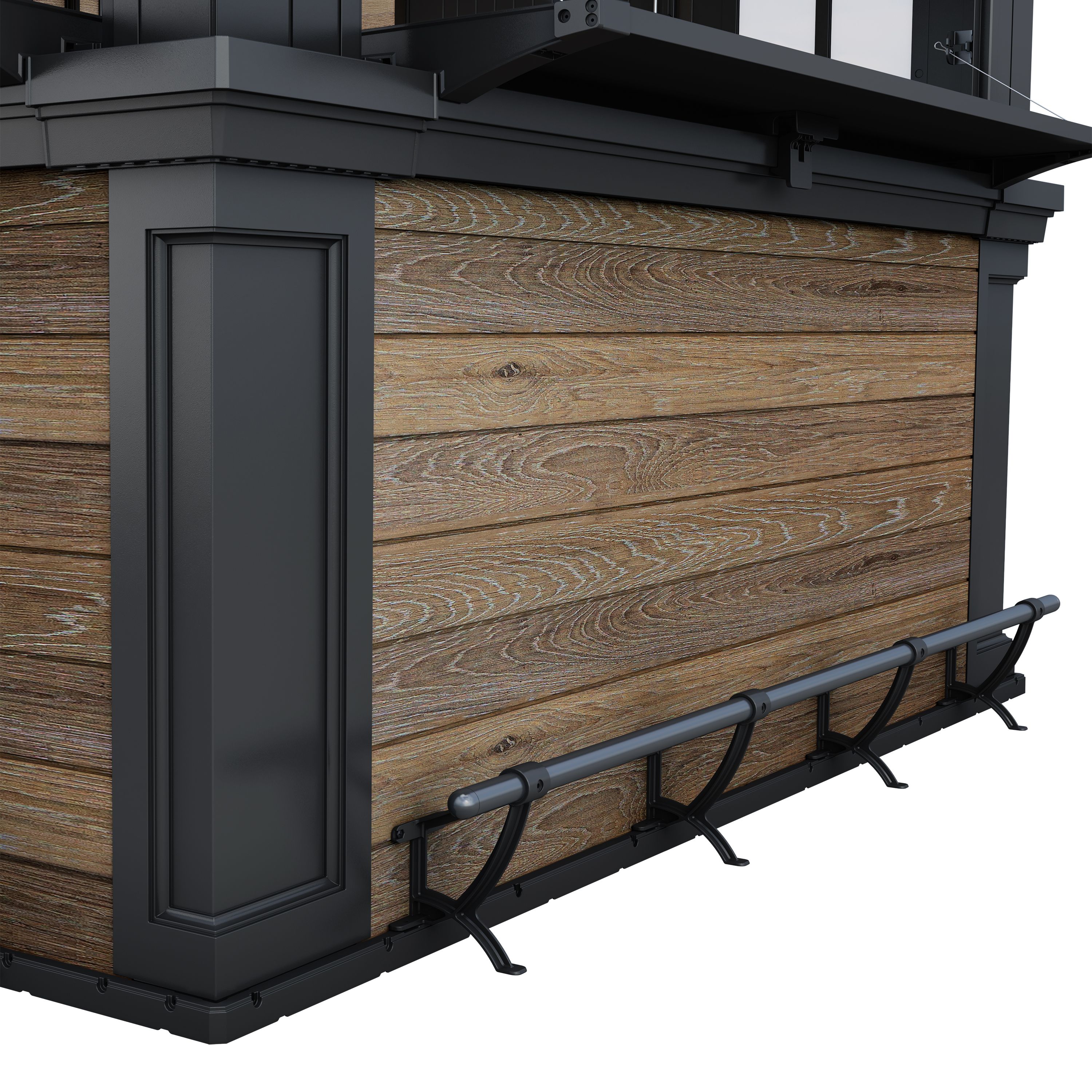 Keter Signature Walnut Collection Resin Walnut Brown Garden bar (H)2.32m (W)2.79m (D)2.1m