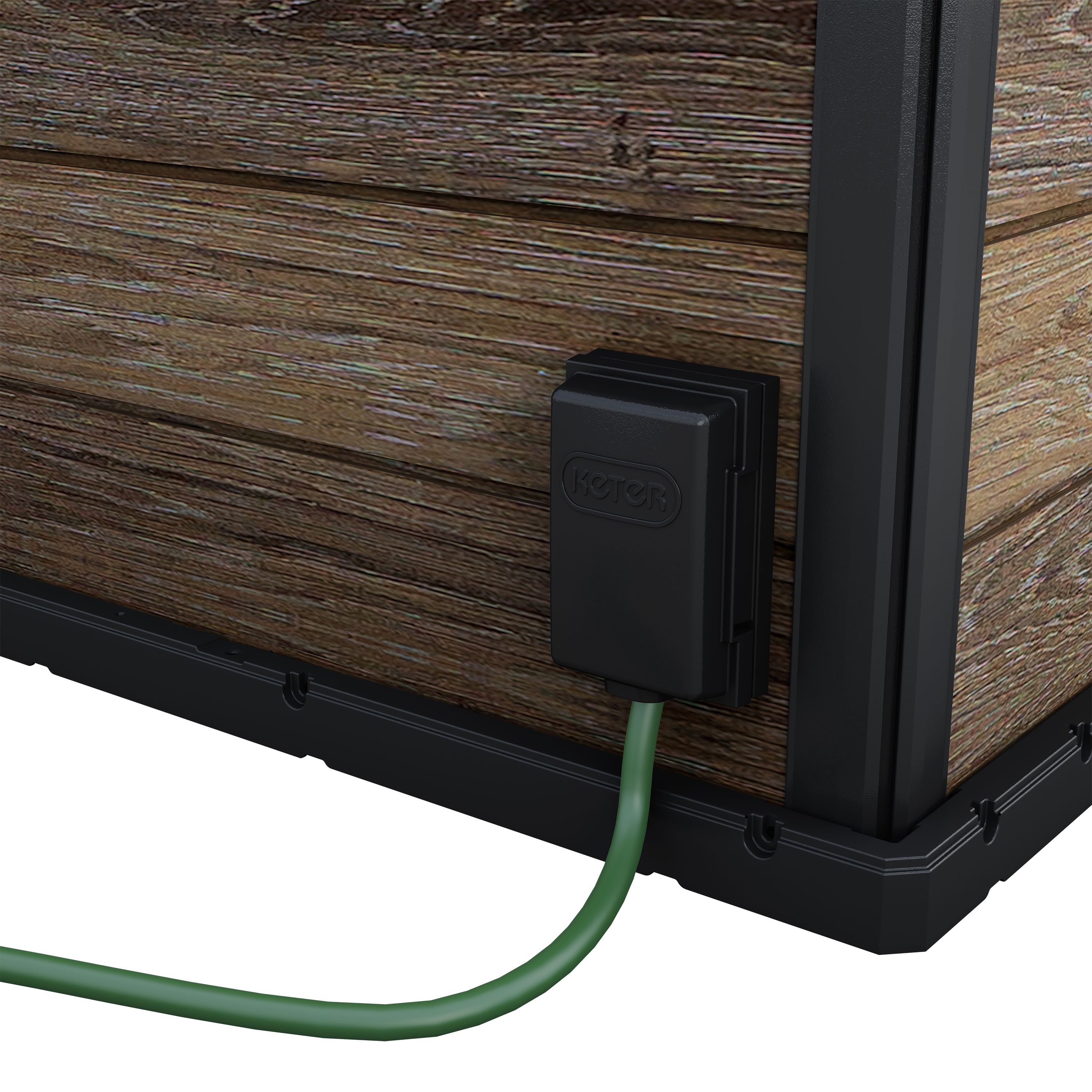 Keter Signature Walnut Collection Resin Walnut Brown Garden bar (H)2.32m (W)2.79m (D)2.1m