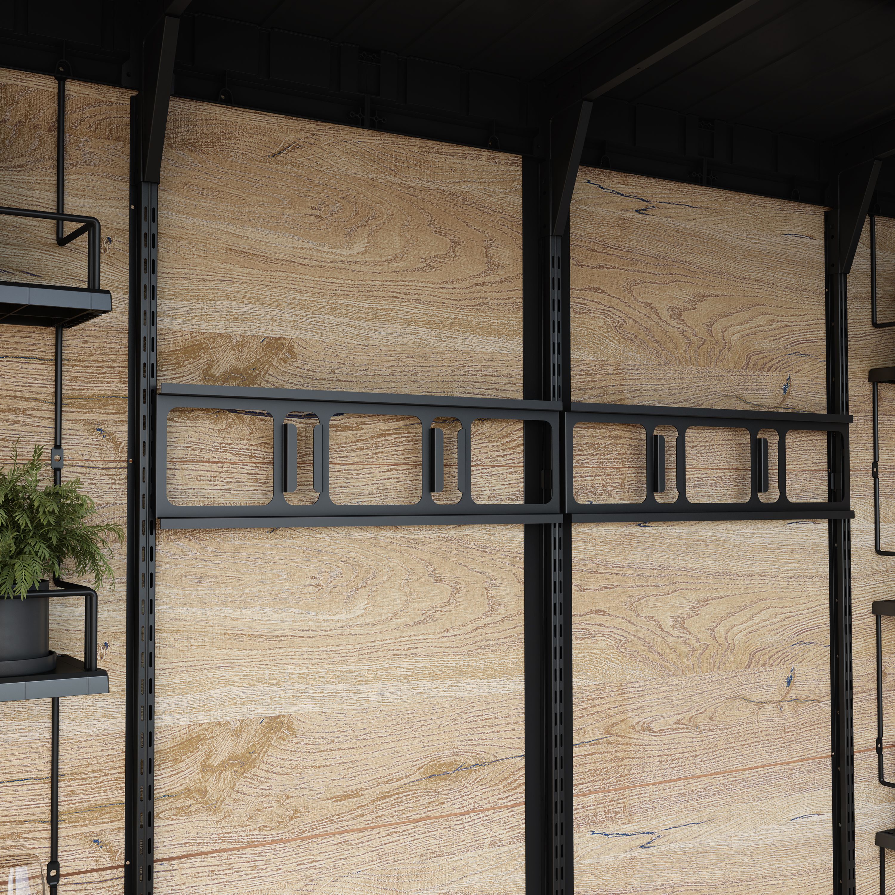Keter Signature Walnut Collection Resin Walnut Brown Garden bar (H)2.32m (W)2.79m (D)2.1m