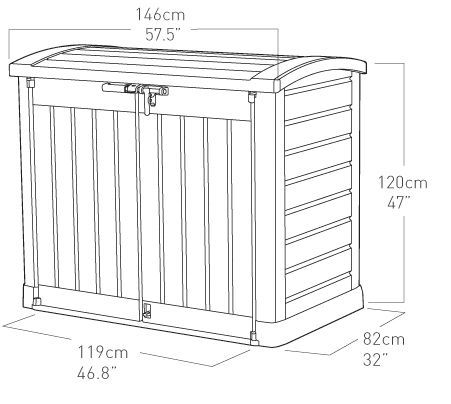Keter Store-it-out ARC 1200L Plastic Garden storage box - Beige & brown