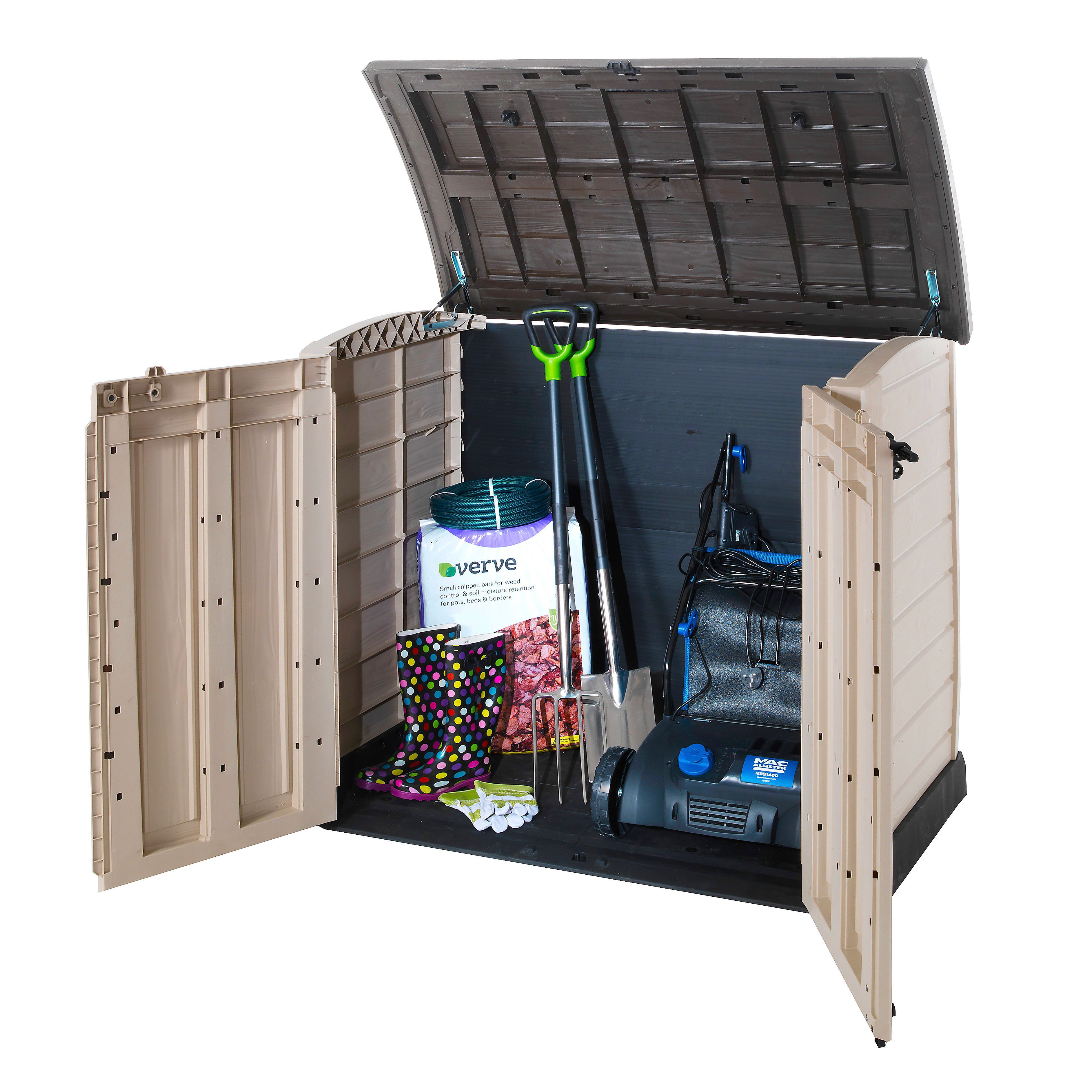 Keter Store-it-out ARC 1200L Plastic Garden storage box - Beige & brown
