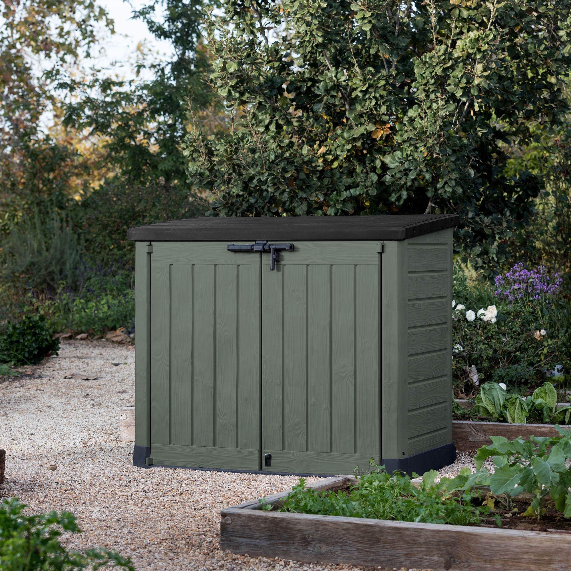 Keter Store it out Max 1200L Resin Bin storage - Green (H) 1250mm x (W) 1455mm