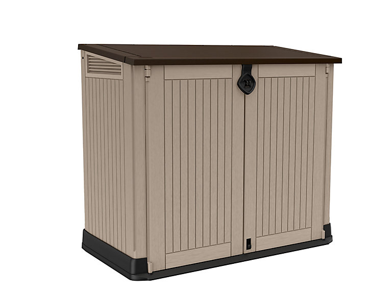 Keter KETER XL LARGE STORAGE SHED GARDEN OUTSIDE BOX BIN TOOL STORE LOCKABLE NEW 
