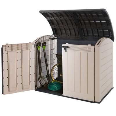 keter store it out ultra wood effect plastic bike store