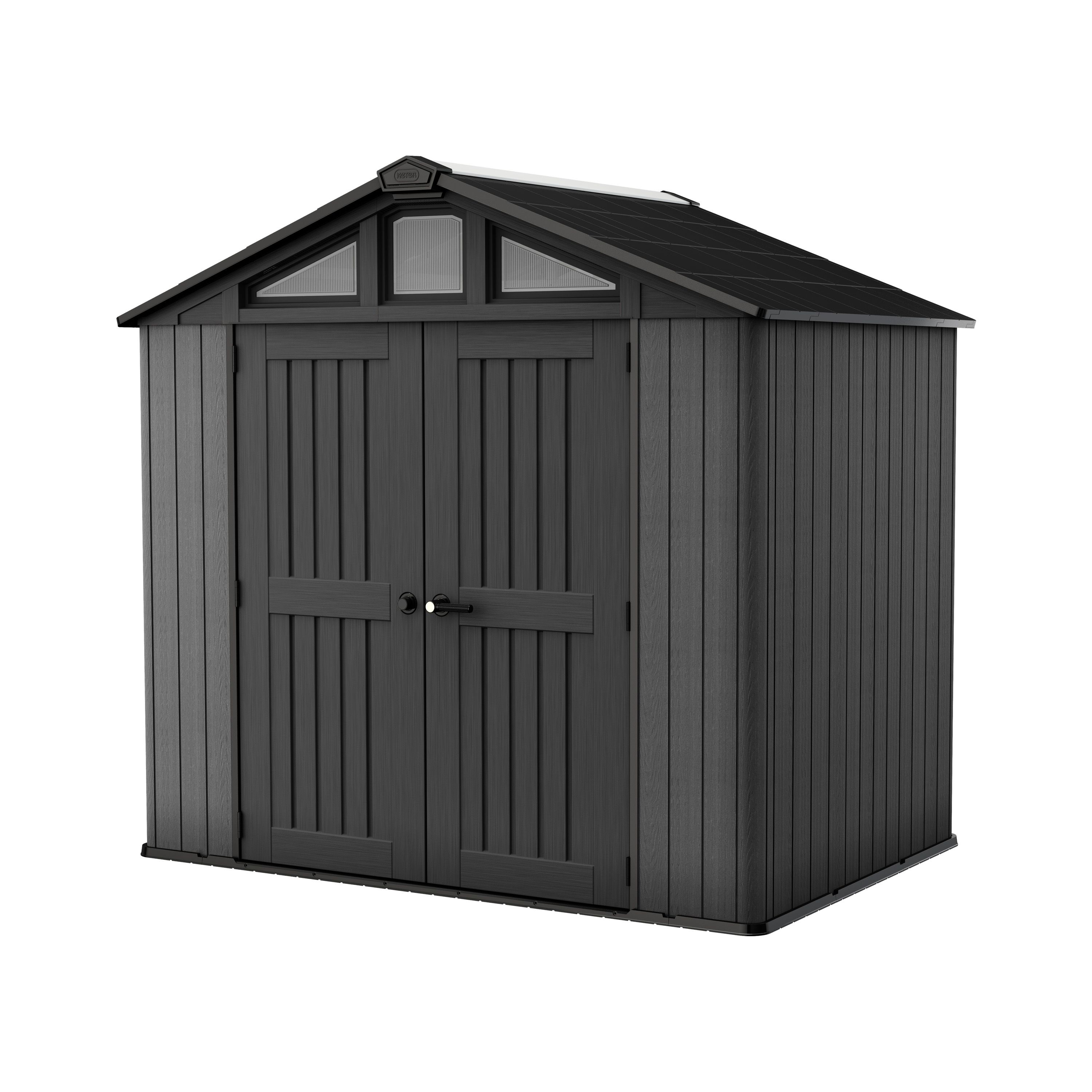 Keter Stronghold 8x6 ft Apex Plastic 2 door Shed with floor & 10