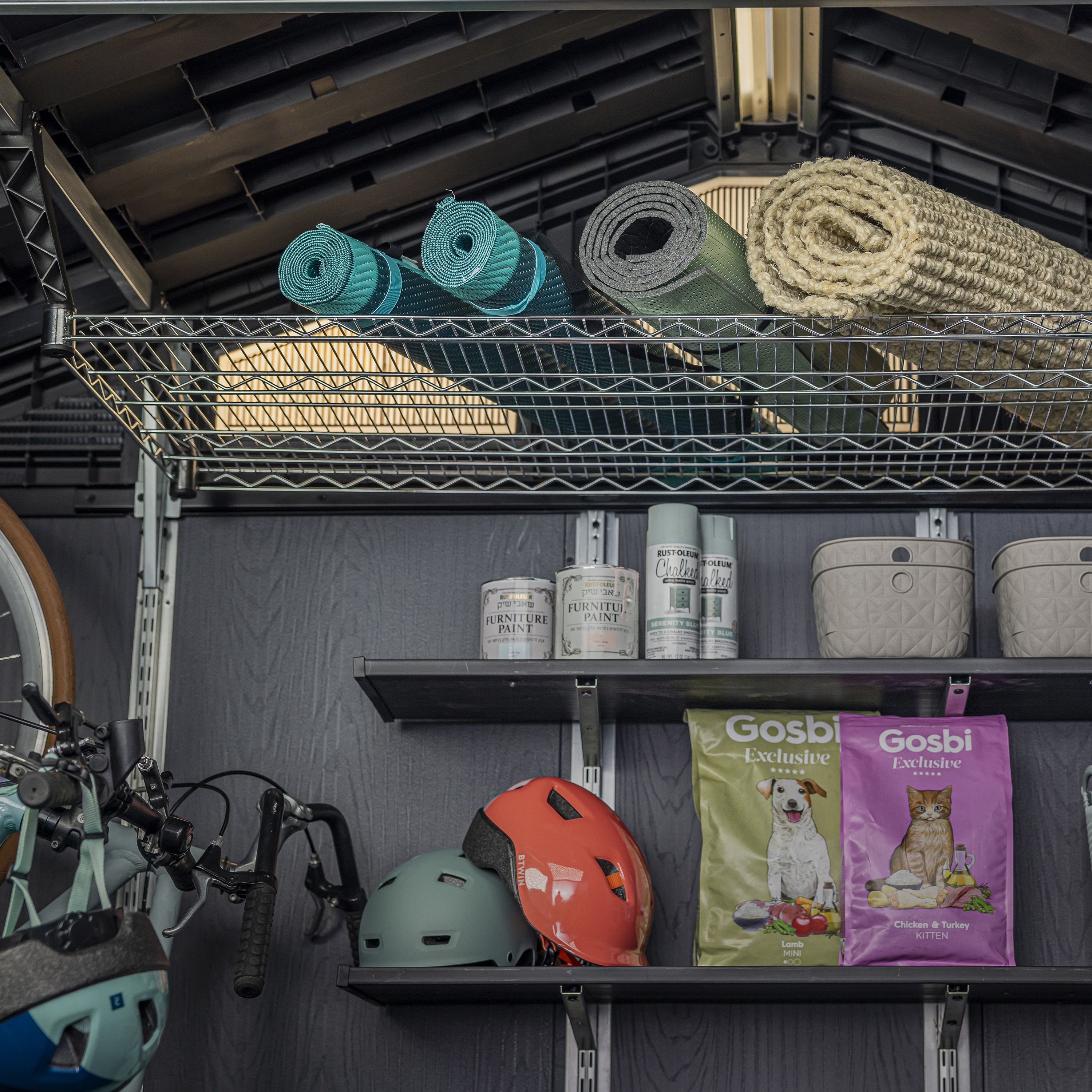 Keter Stronghold Graphite Angular Shelf for Shed loft (L)152.4cm x (D ...