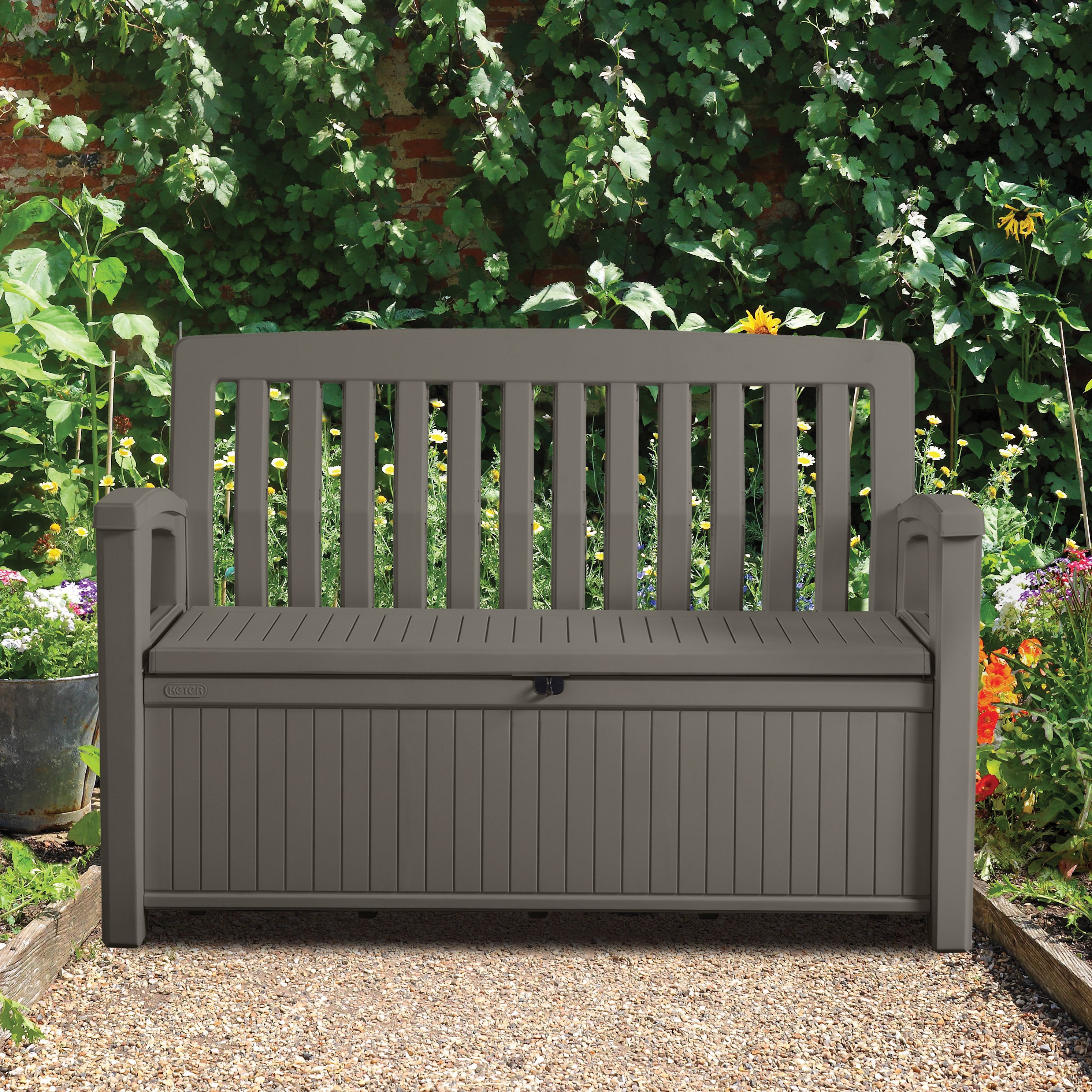 B&q keter store garden storage bench