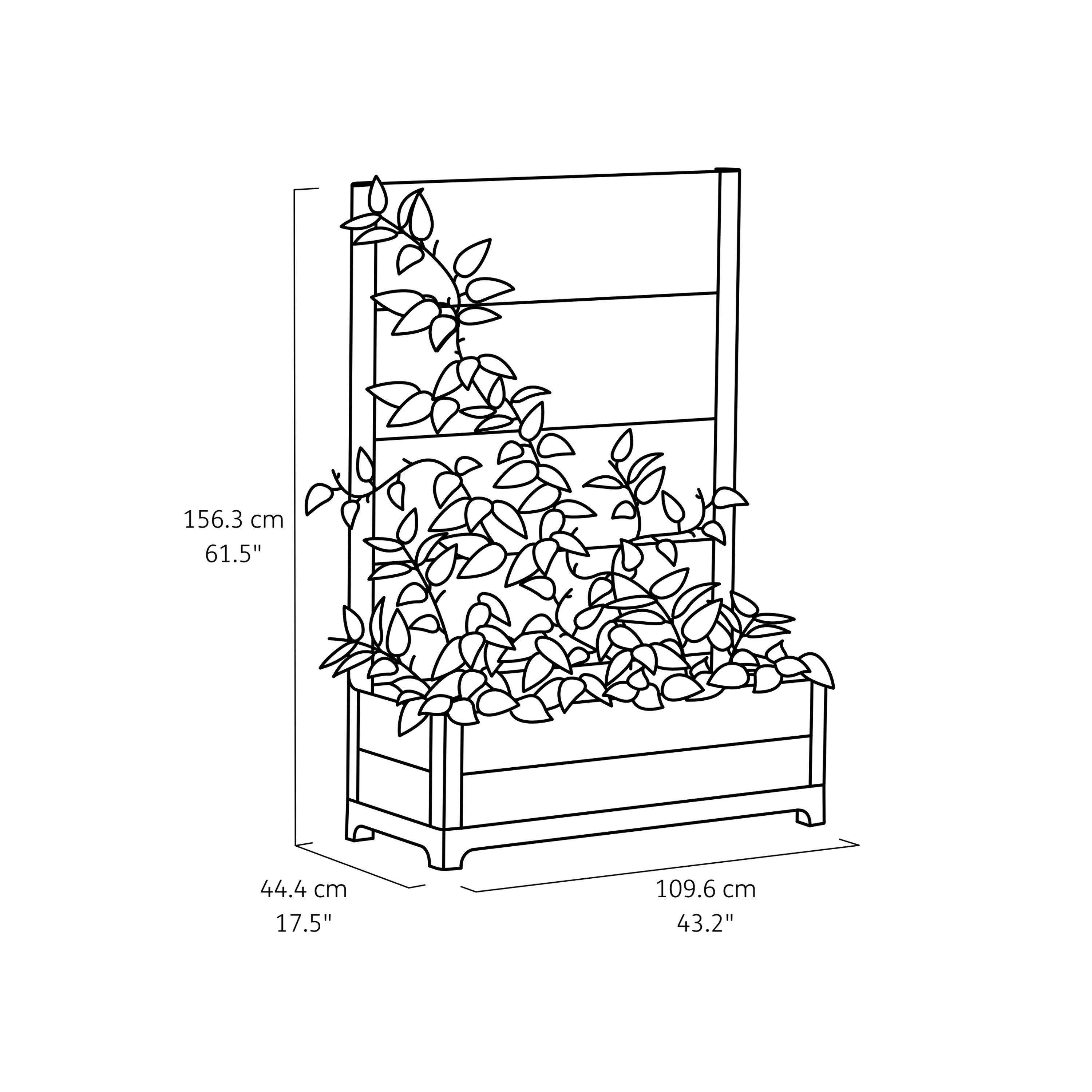 Keter Tulip Screen L-shaped Resin Planter 98L (W)44.4cm- Walnut