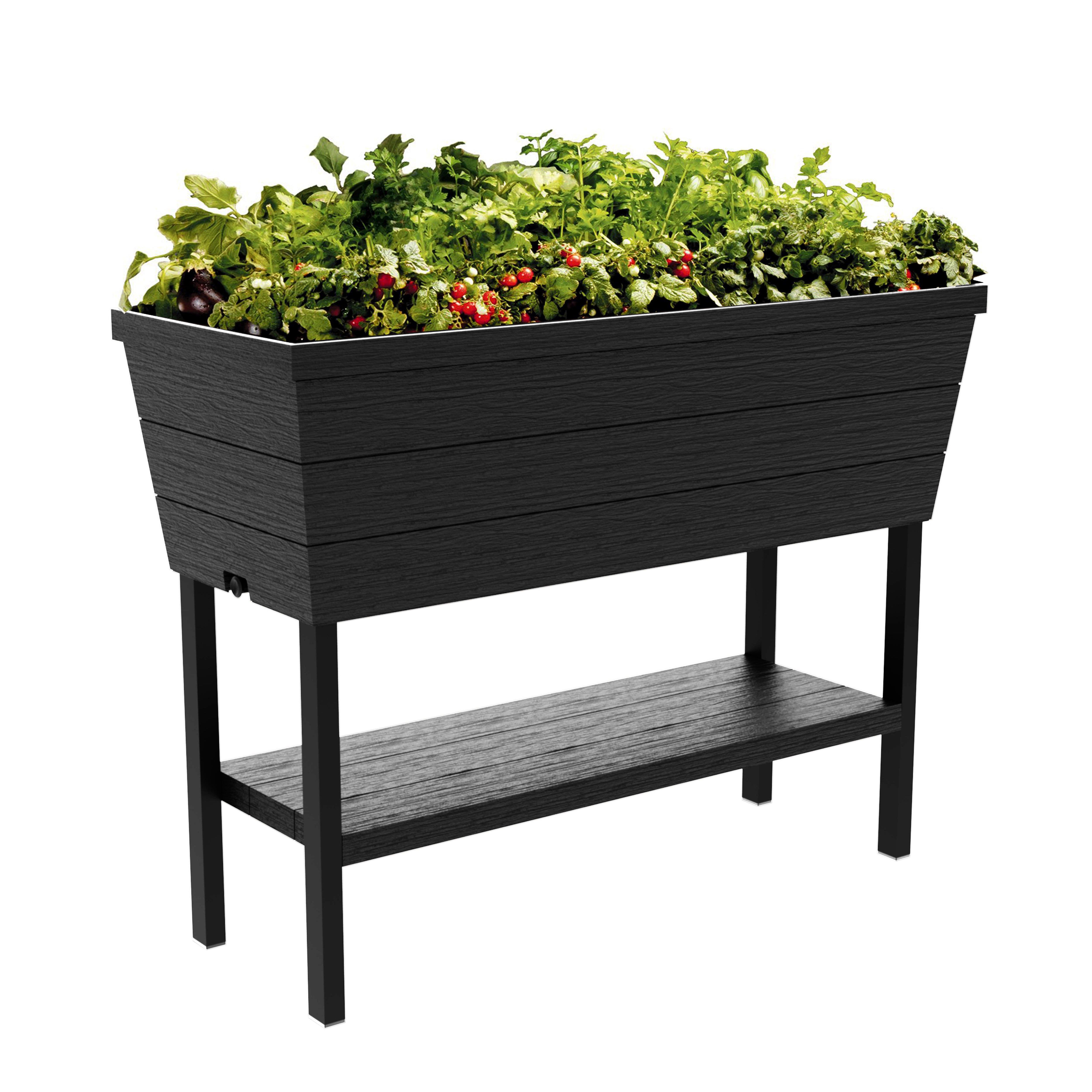 Keter Urban Bloomer 48L Woodland Brown Rectangular Planter (H)78cm (W ...