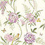 Kew Cream & pink Floral Smooth Wallpaper