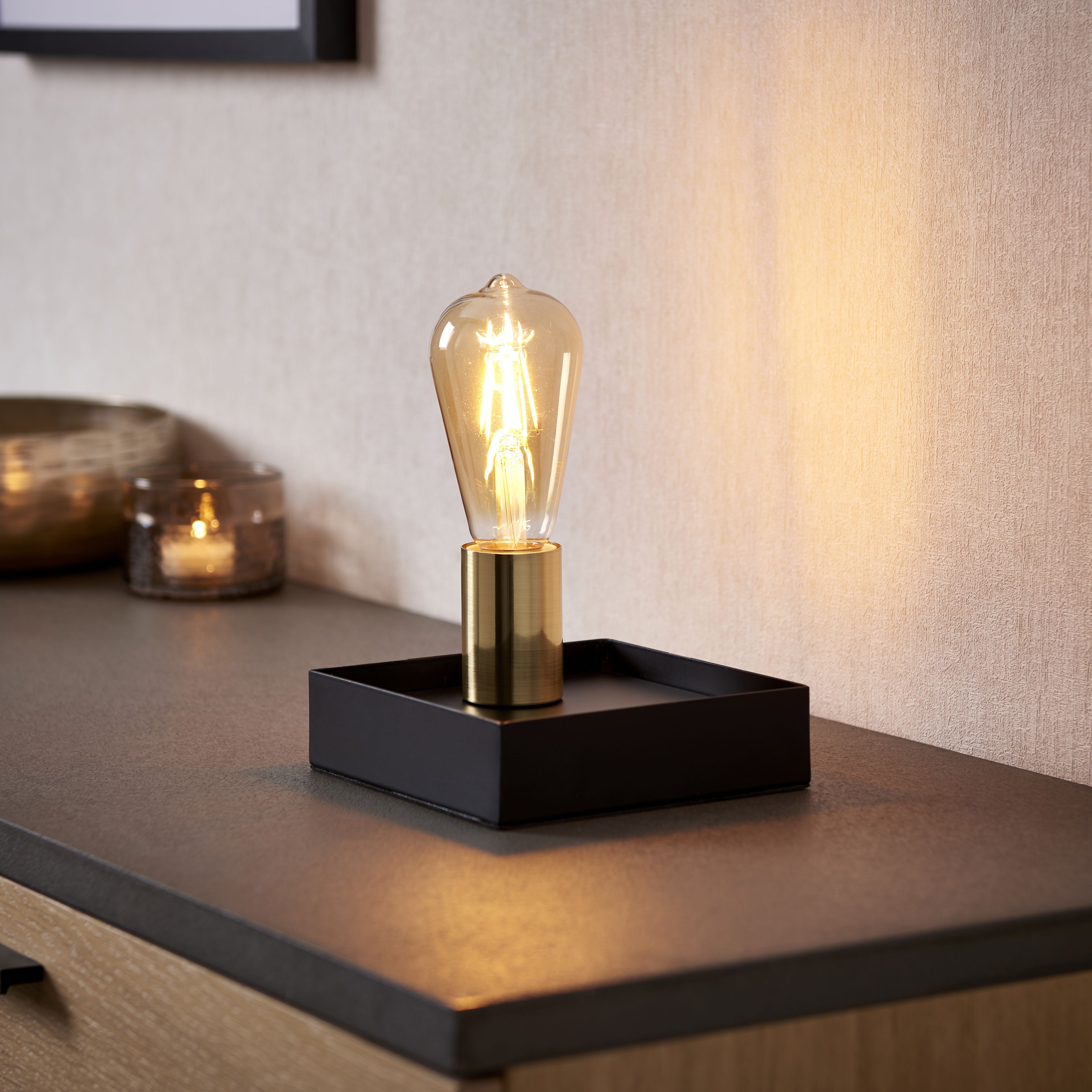 Key Square Matt Black Table lamp