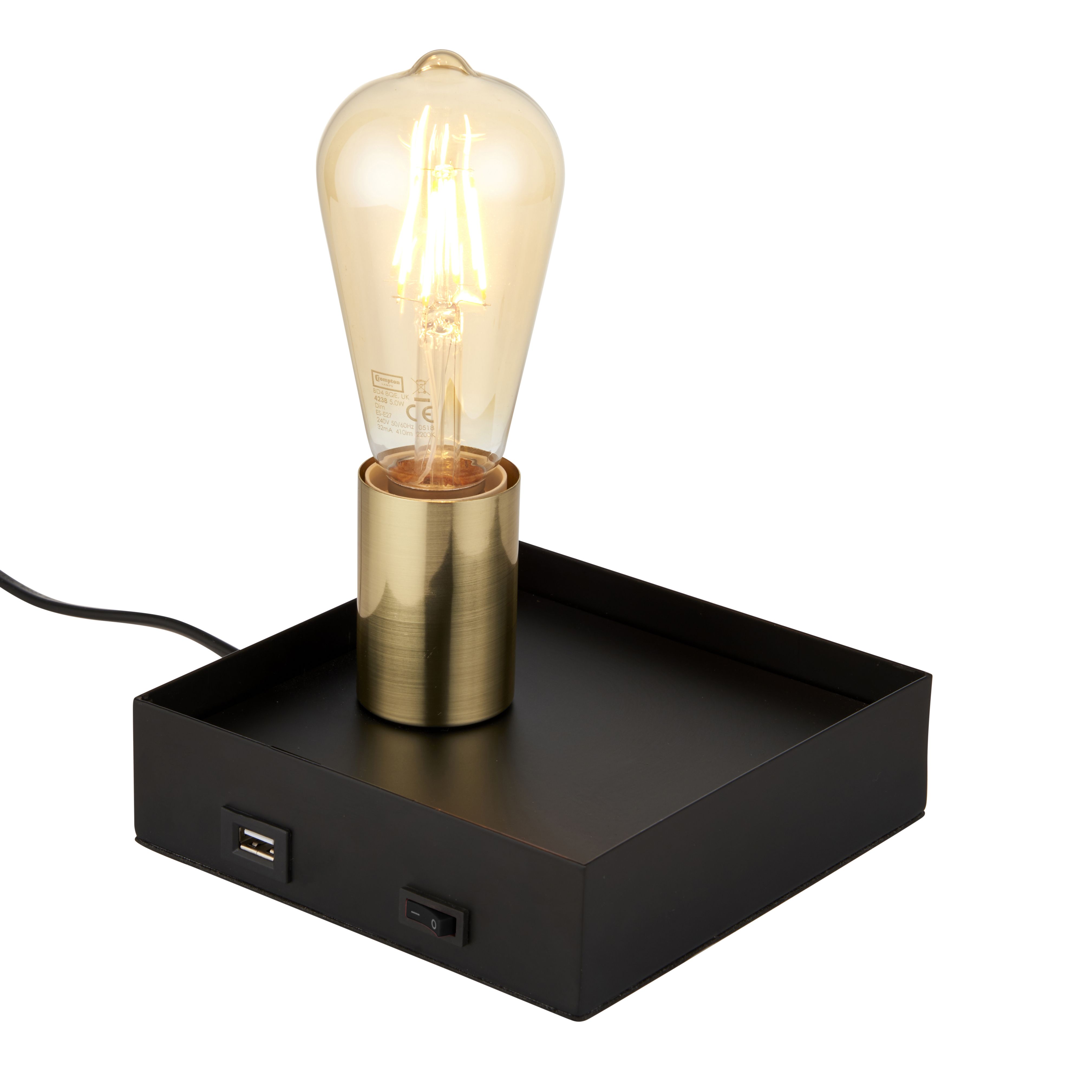 Key Square Matt Black Table lamp