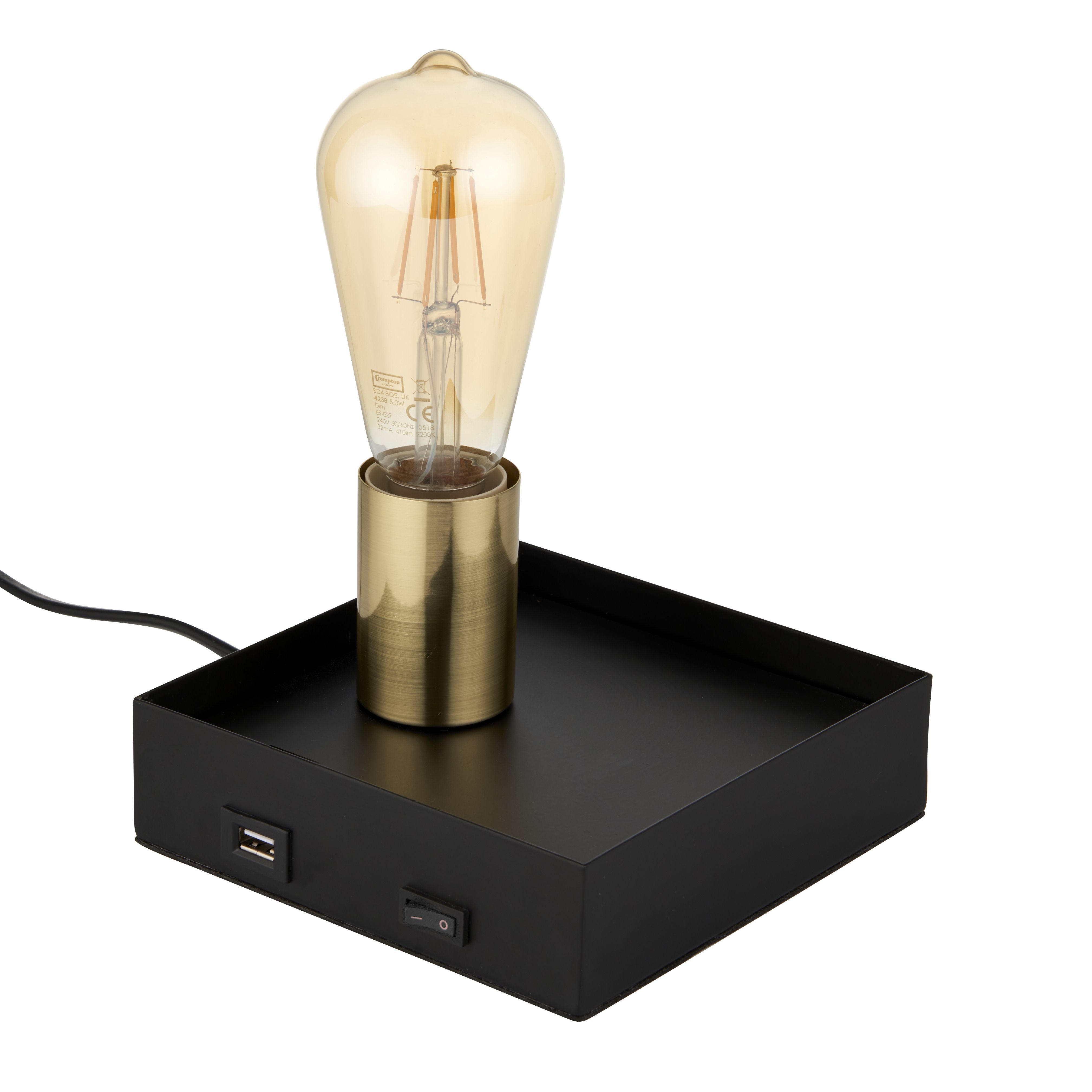 Key Square Matt Black Table lamp