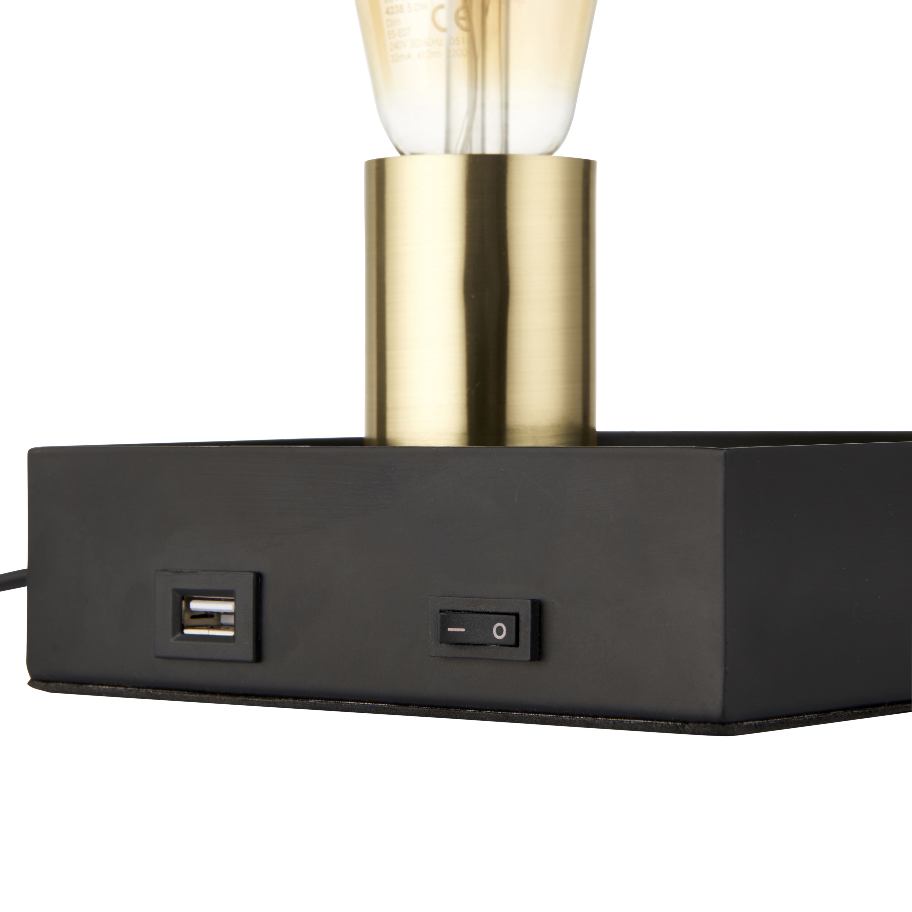 Key Square Matt Black Table lamp