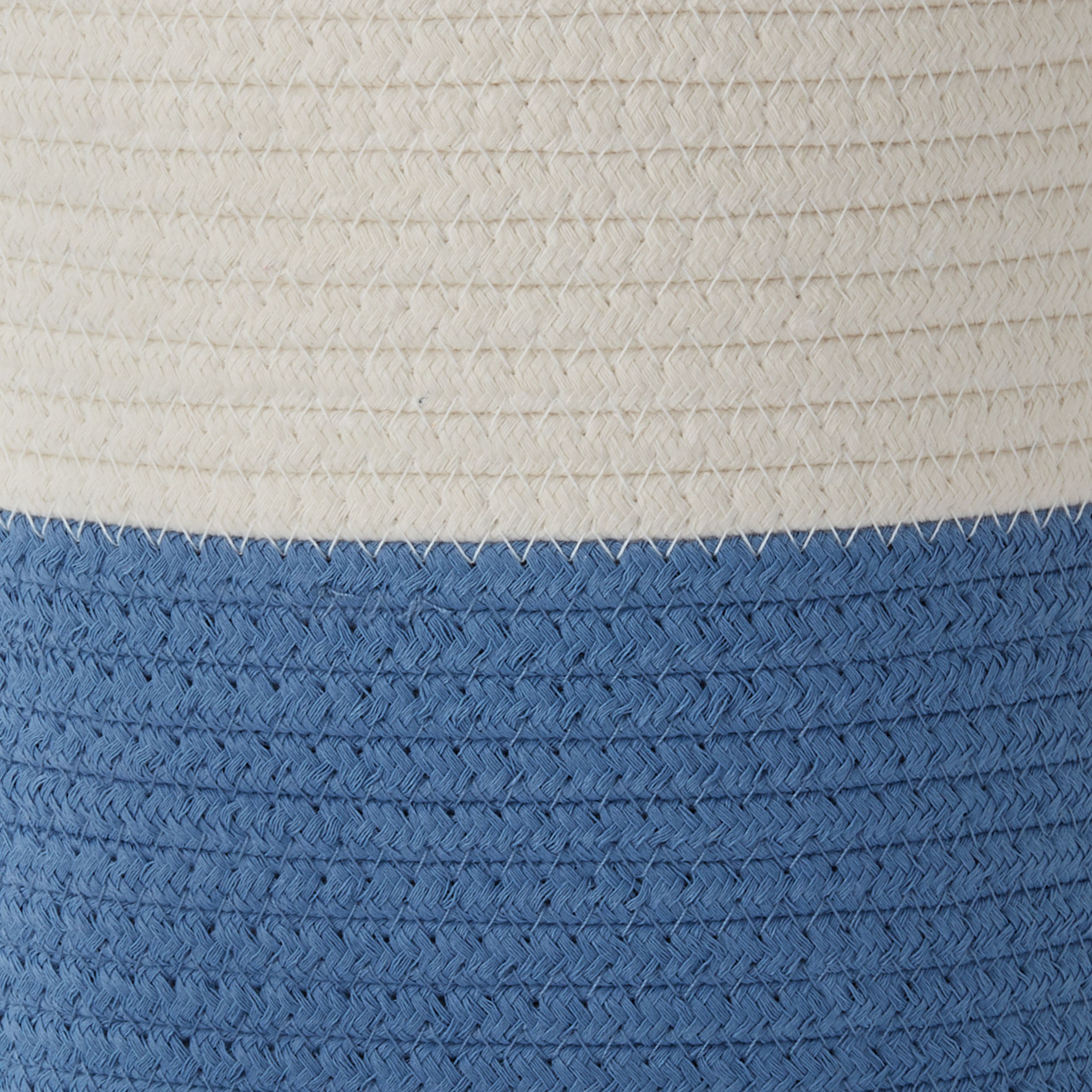 Kids at Home Kids Blue & white Polyester Nestable Storage basket (H)25cm (W)25cm (D)24cm