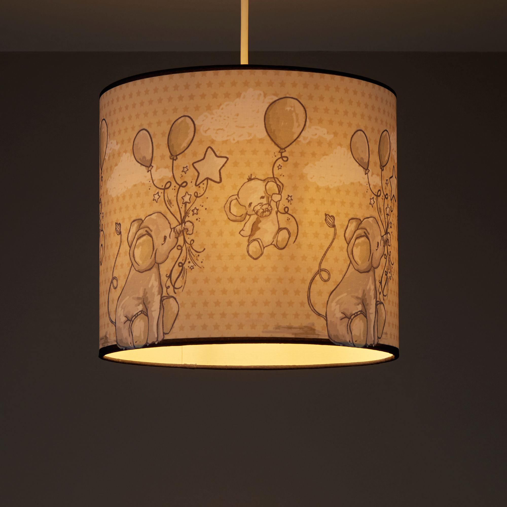 Blue and cream store lamp shades