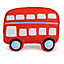 Kids Colours Transport Red Transport bus Cushion (L)28cm x (W)37cm