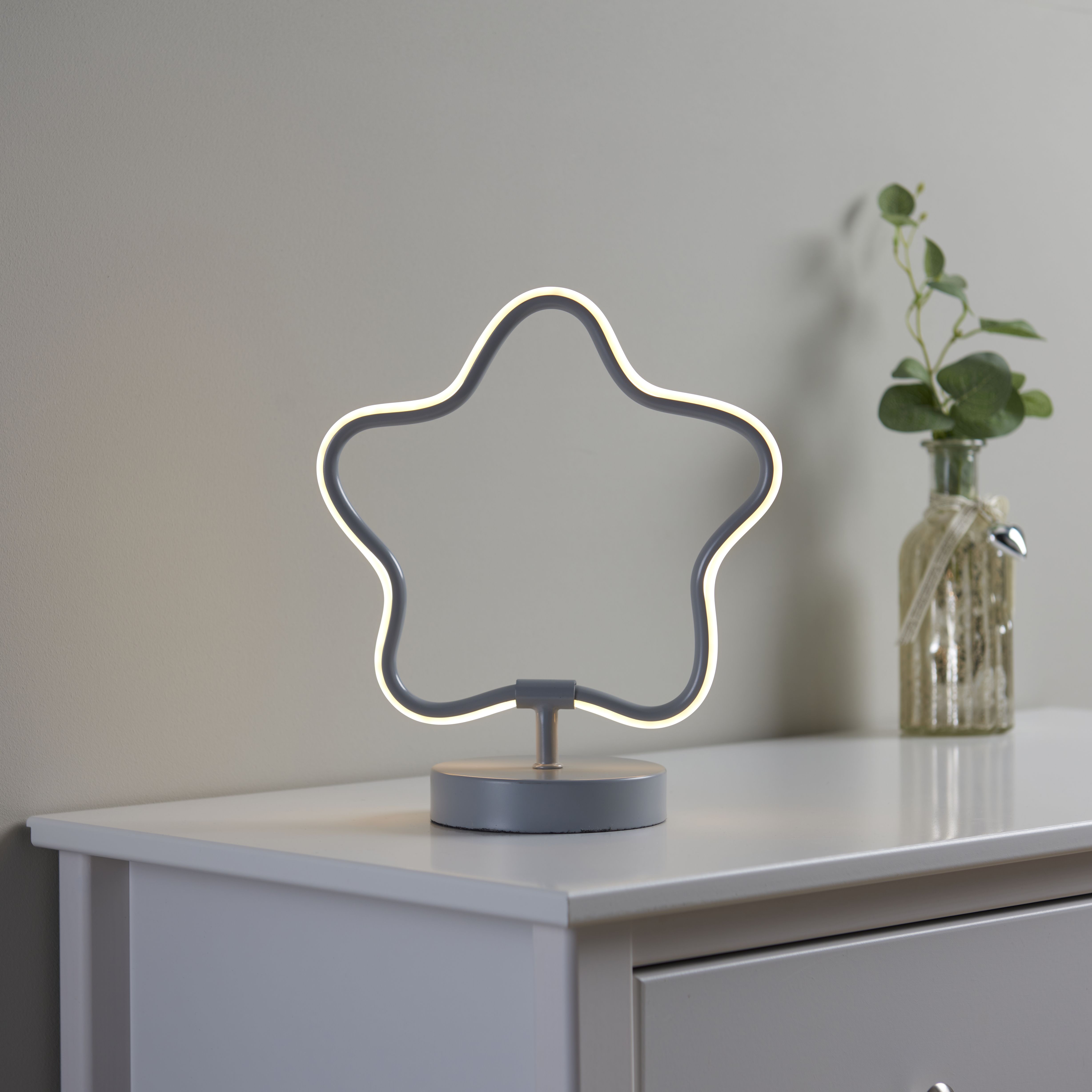 Kids Star Polished Matt Grey Table lamp