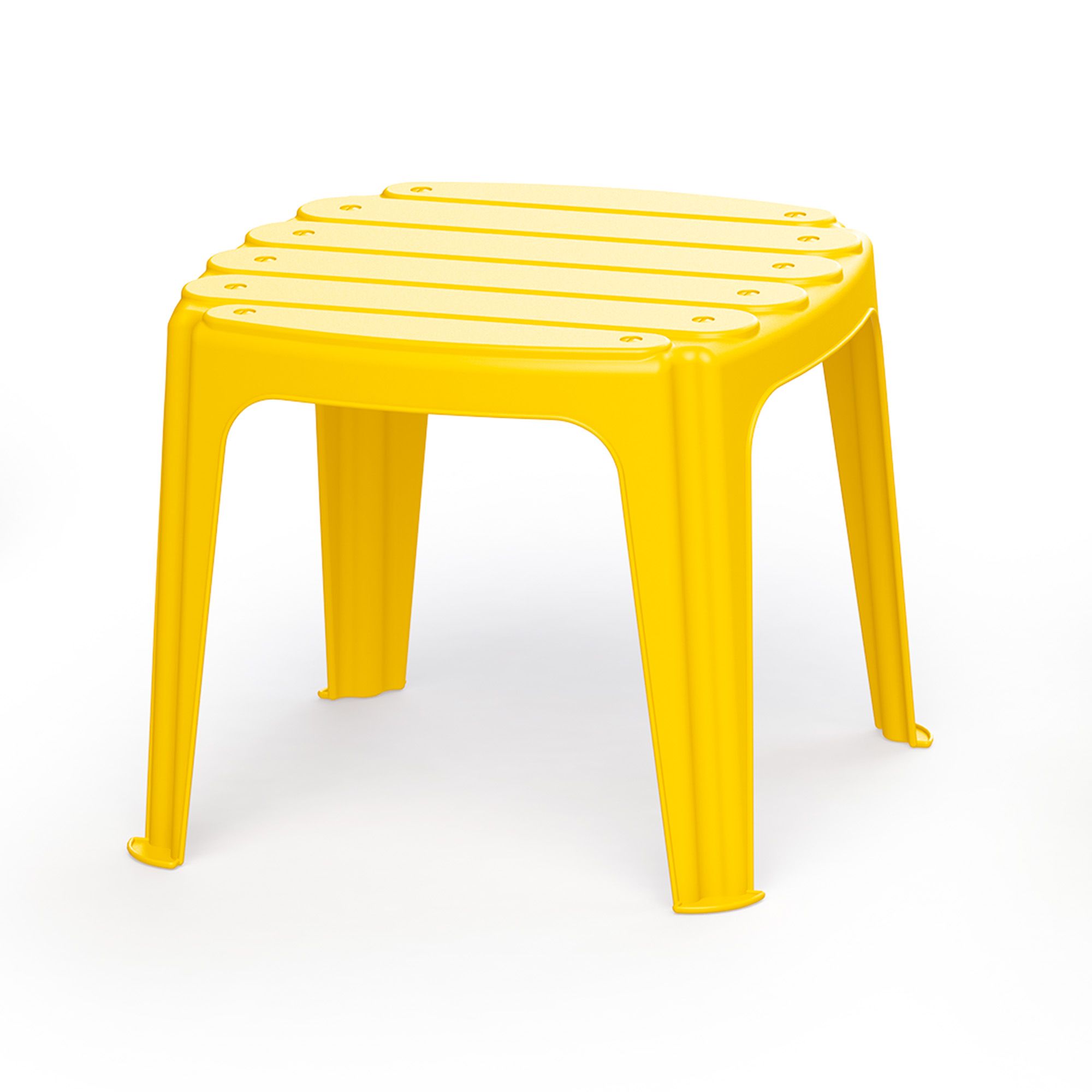 Kids Yellow Plastic 4 seater Square Table