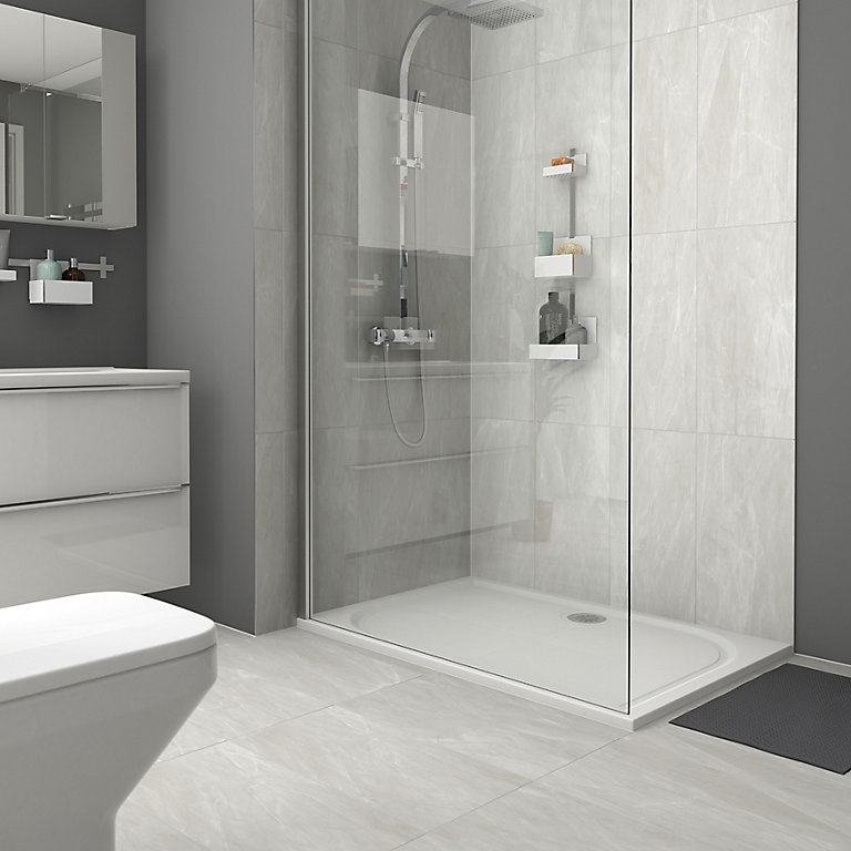 Killington Light Grey Matt Marble, Light Grey Bathroom Tiles Designs