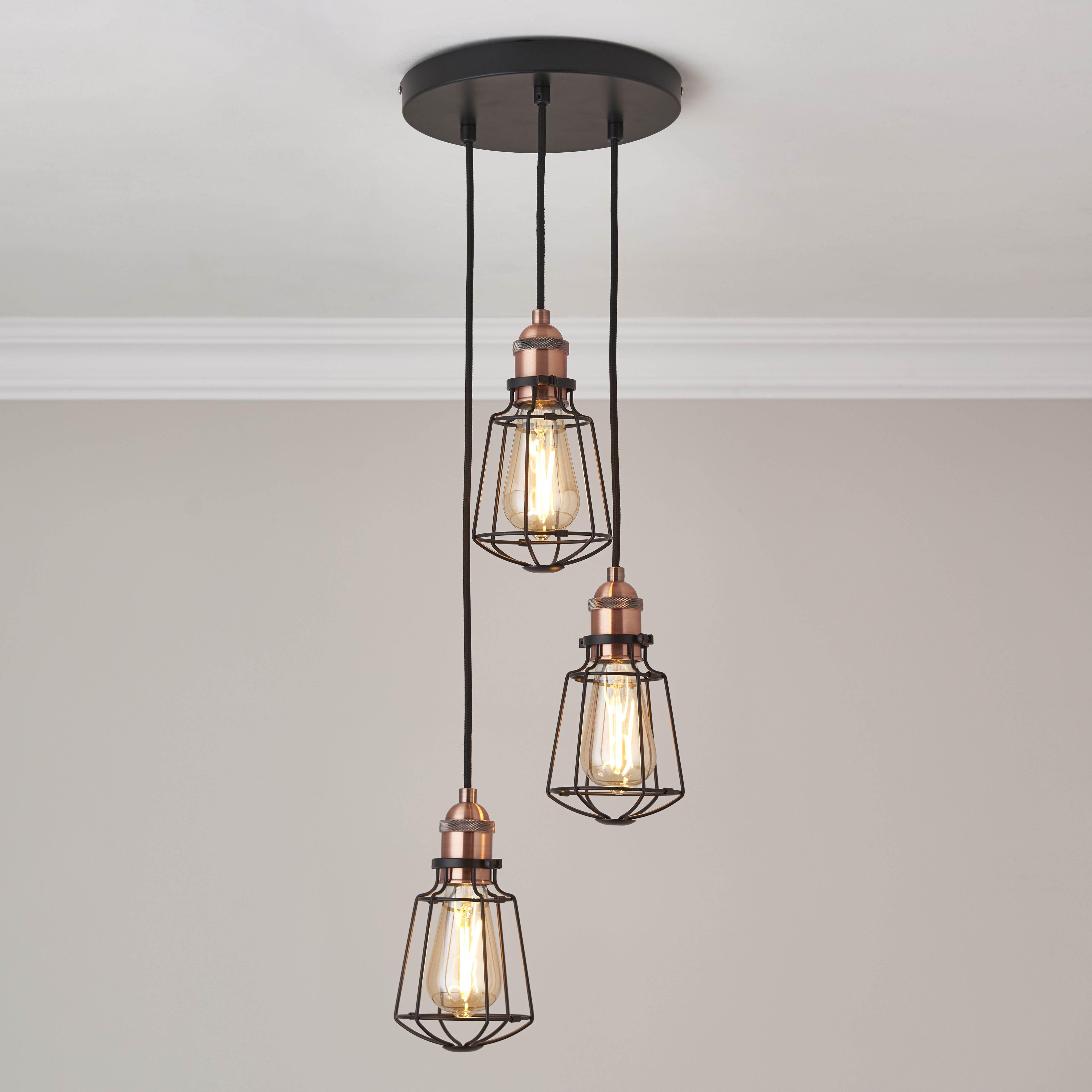 B&q glass deals pendant light