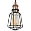 Kilmere Caged Matt Steel Black 3 Lamp LED Ceiling light