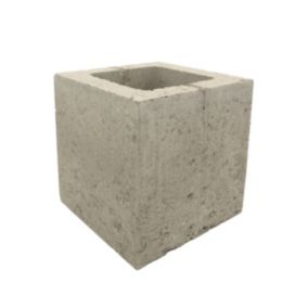 Kilsaran Half hollow football Common Texture Hollow concrete block (L)215mm (W)215mm (H)215mm