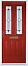 Kingston Decorative leaded Red GRP External Front door & frame, (H)2055mm (W)920mm
