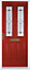 Kingston Decorative leaded Red GRP External Front door & frame, (H)2055mm (W)920mm