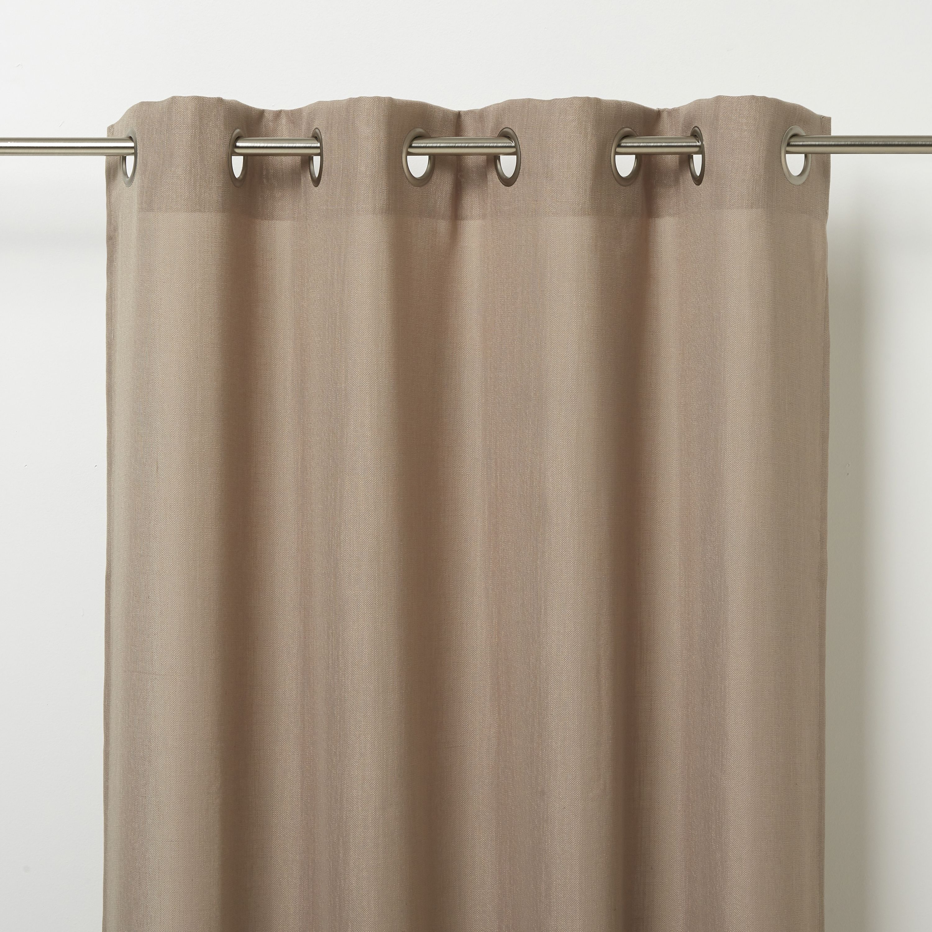 Kippens Beige Plain Unlined Eyelet Voile curtain (W)140cm (L)260cm, Single