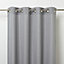 Kippens Grey Plain Unlined Eyelet Voile curtain (W)140cm (L)260cm, Single