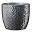 Kiruna Brushed Silver effect Ceramic Plant pot (Dia)16cm