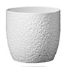 Kiruna Brushed White Ceramic Plant pot (Dia)14cm