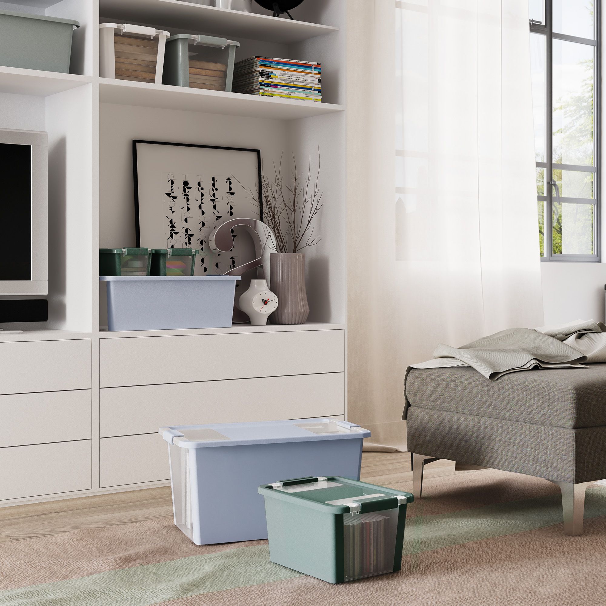 Kis Blueberry 40L Plastic Storage box & Integrated lid