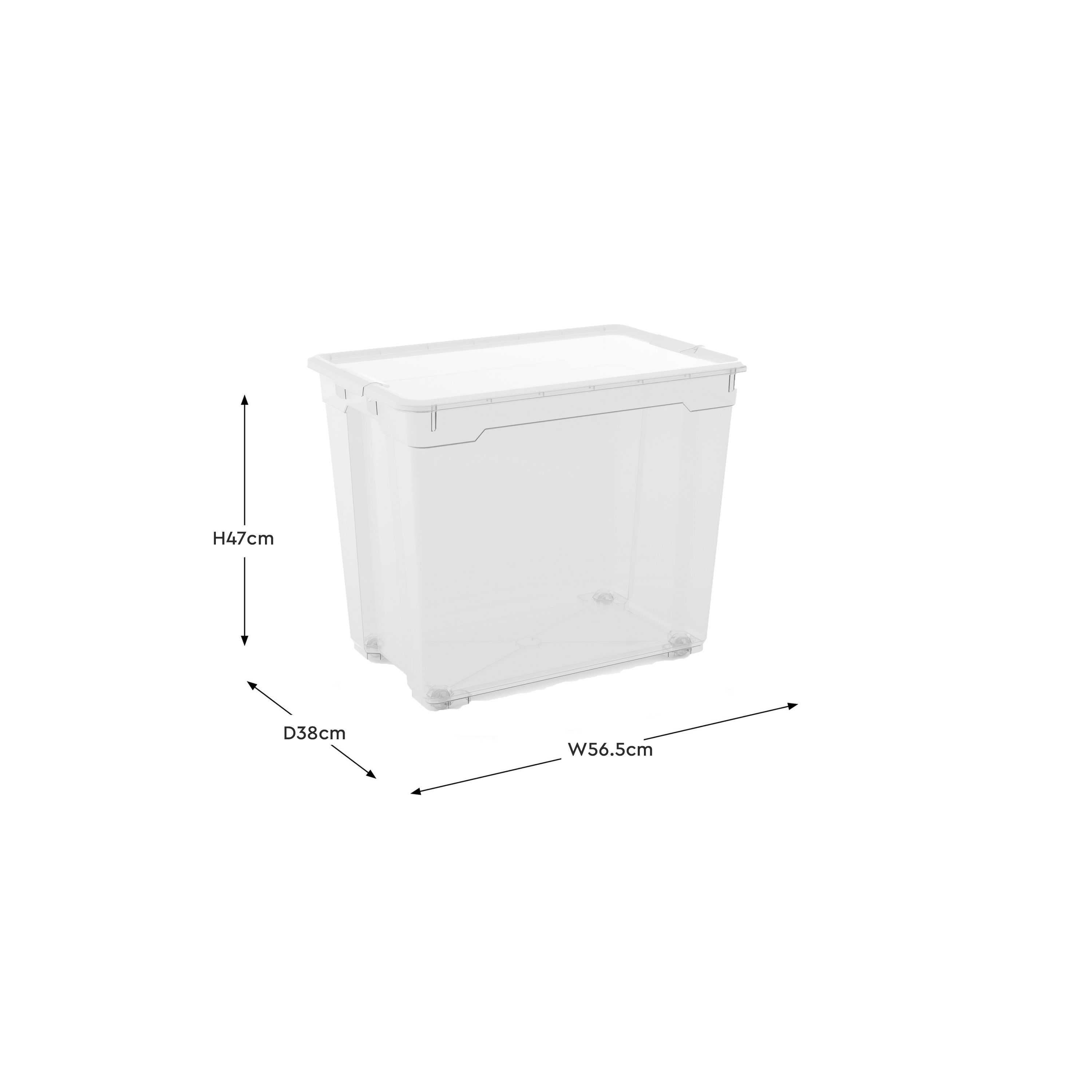 Kis R Box Clear 78L XXL Stackable Wheeled Storage box with Lid