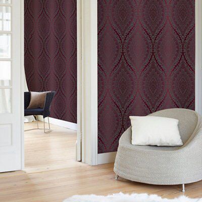 Kismet Purple Glitter effect Blown Wallpaper