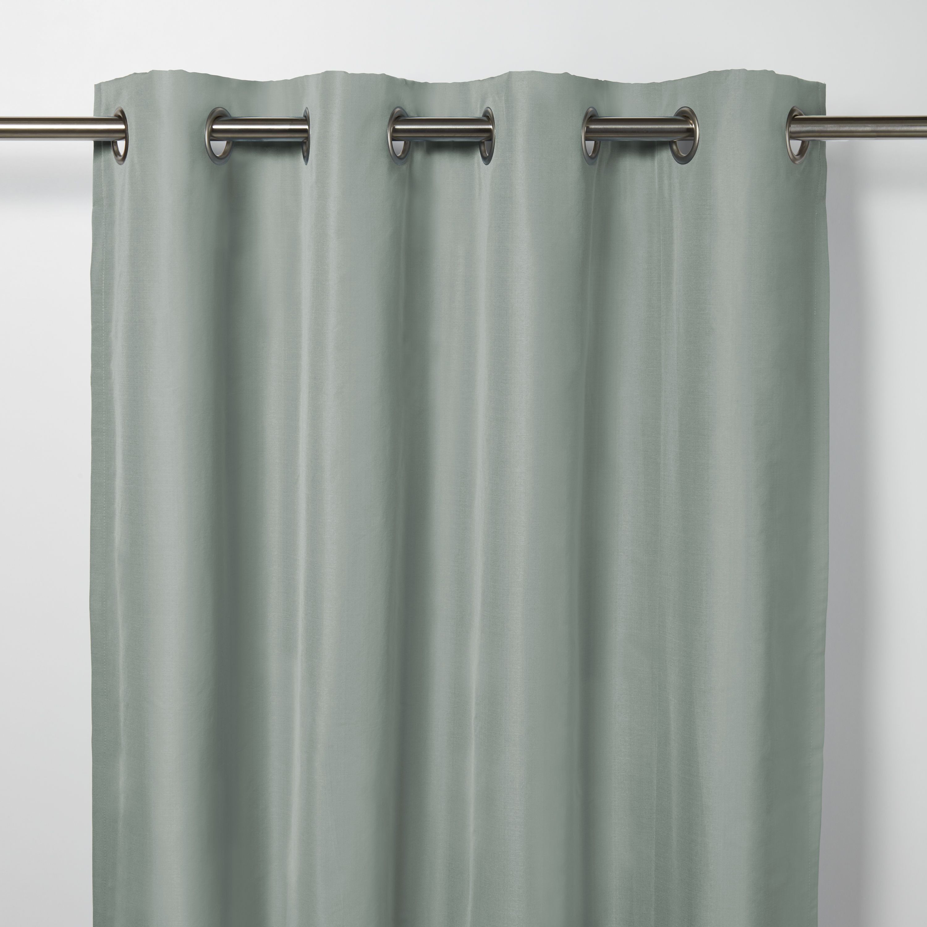 Klama Blue Grey Plain Blackout Eyelet Curtain (W)167cm (L)183cm, Single ...