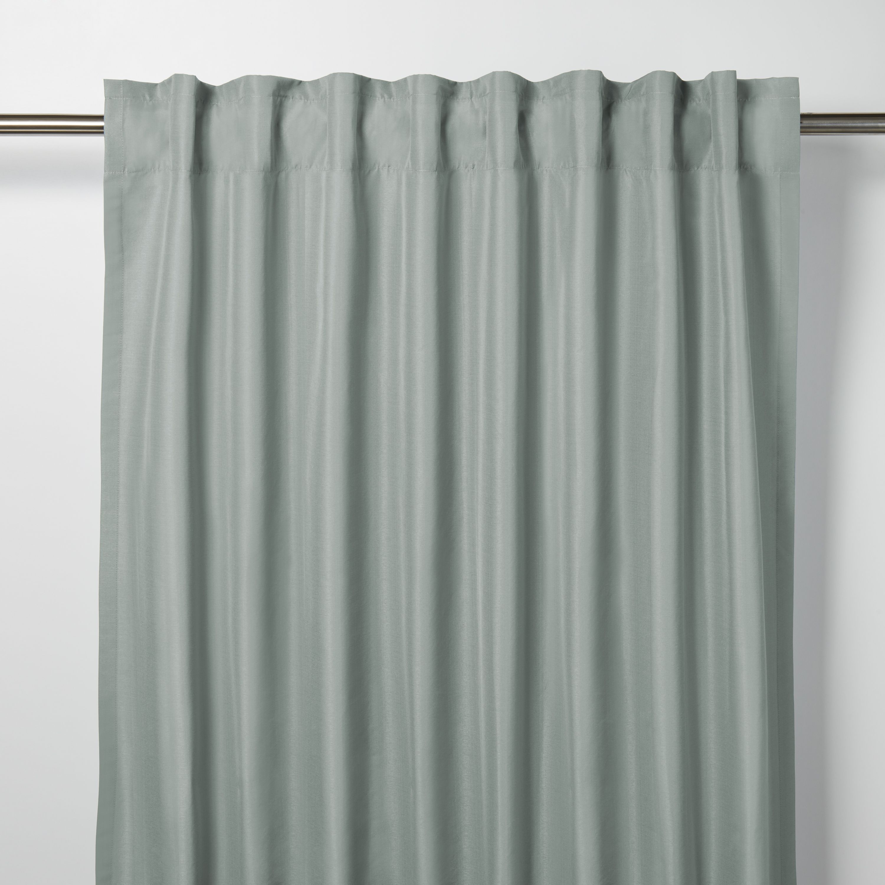 Klama Blue grey Plain Unlined Pencil pleat Curtain (W)117cm (L)137cm ...