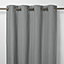 Klama Grey Plain Blackout Eyelet Curtain (W)167cm (L)183cm, Single