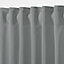 Klama Grey Plain Unlined Pencil pleat Curtain (W)117cm (L)137cm, Single
